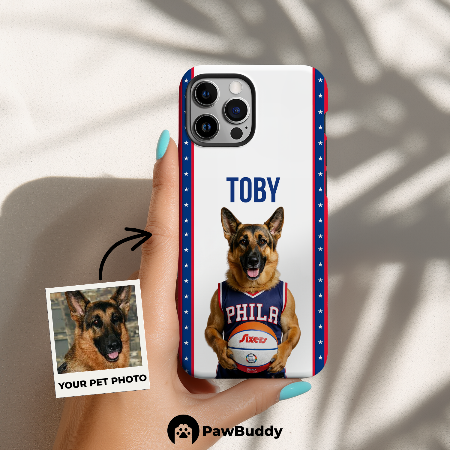 Custom Pet Phone Case for iPhone 11–17, Personalized All-Star Legacy Basketball Portrait Design, Dual-Layer Shockproof PC+TPU Protective Cover with Glossy Wraparound Printing, Unique Gift for Pet Lovers