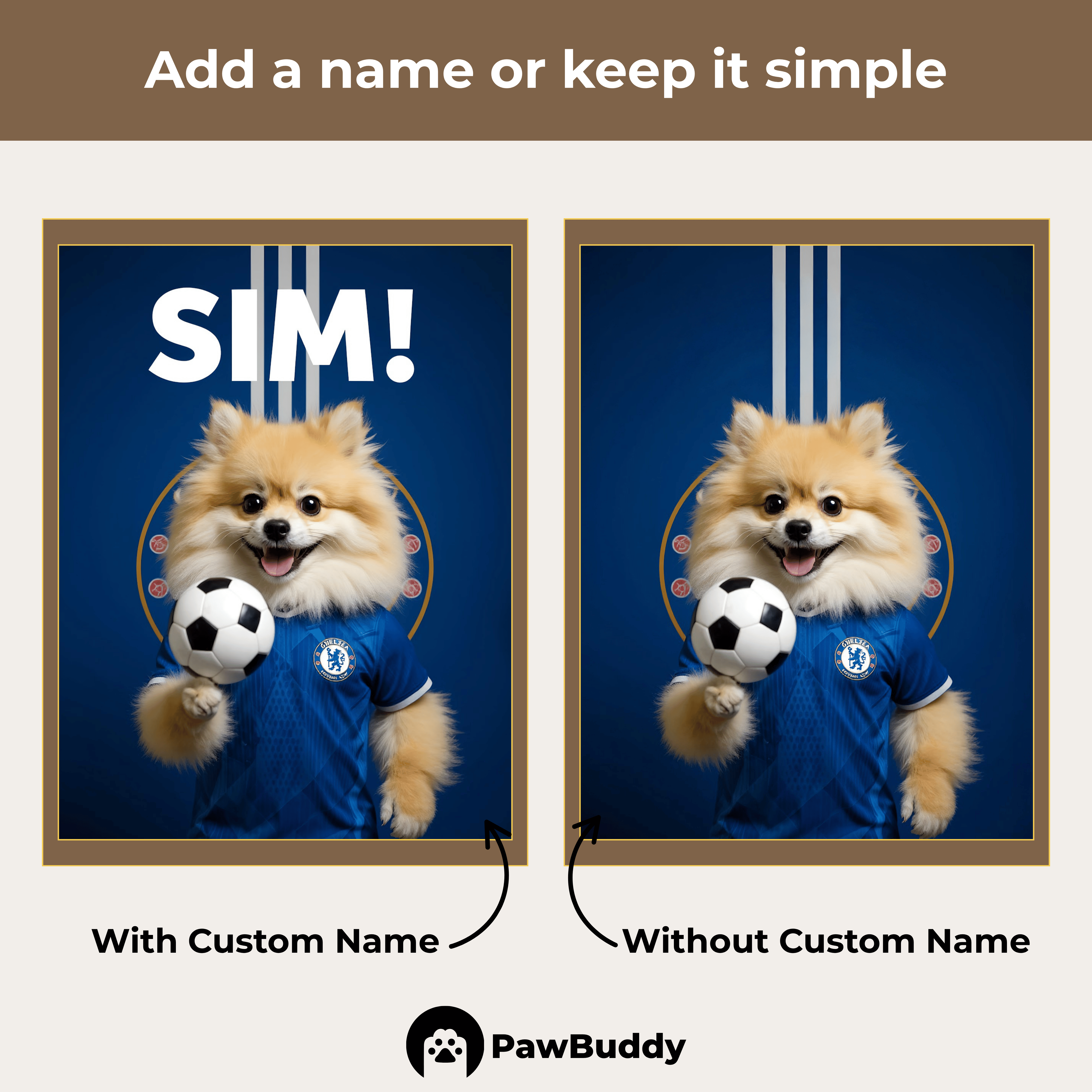 Custom Pet Portrait Royal Blue Glory Soccer Style Digital Artwork – Personalized High-Resolution Artwork for Pet Lovers, Perfect for Online Sharing or as a Unique Sports-Themed Keepsake