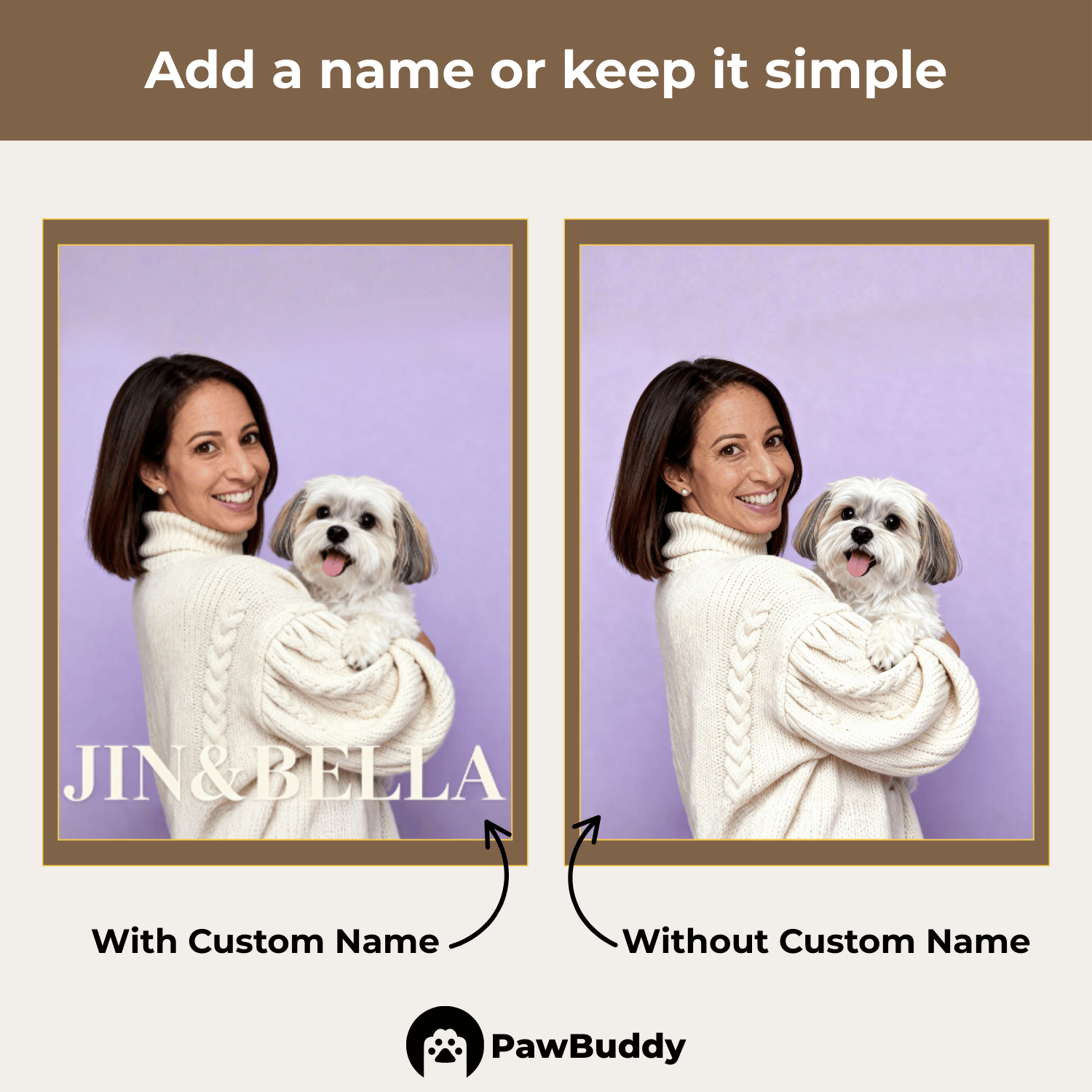 Custom Human & Pet Portrait Lavender Smile Studio Digital Artwork - Personalized High-Resolution Artwork for Pet Lovers, Perfect for Online Sharing or as a Unique Joyful Keepsake