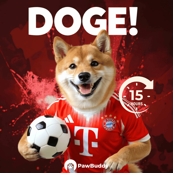 Custom Digital Art Scarlet Victory Champion Style Pet Portrait – Personalized High-Resolution Artwork for Pet Lovers, Perfect for Online Sharing or as a Bold Sports-Inspired Keepsake
