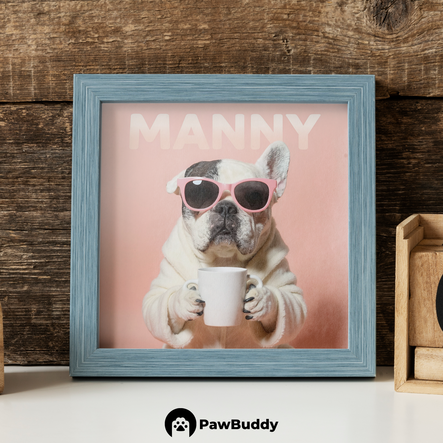Custom Pet Poster Cozy Spa Day Portrait with Pink Background – Personalized High-Resolution Matte Print for Wall Art, Home Decor, or Unique Gifts for Pet Lovers (Frame Not Included)