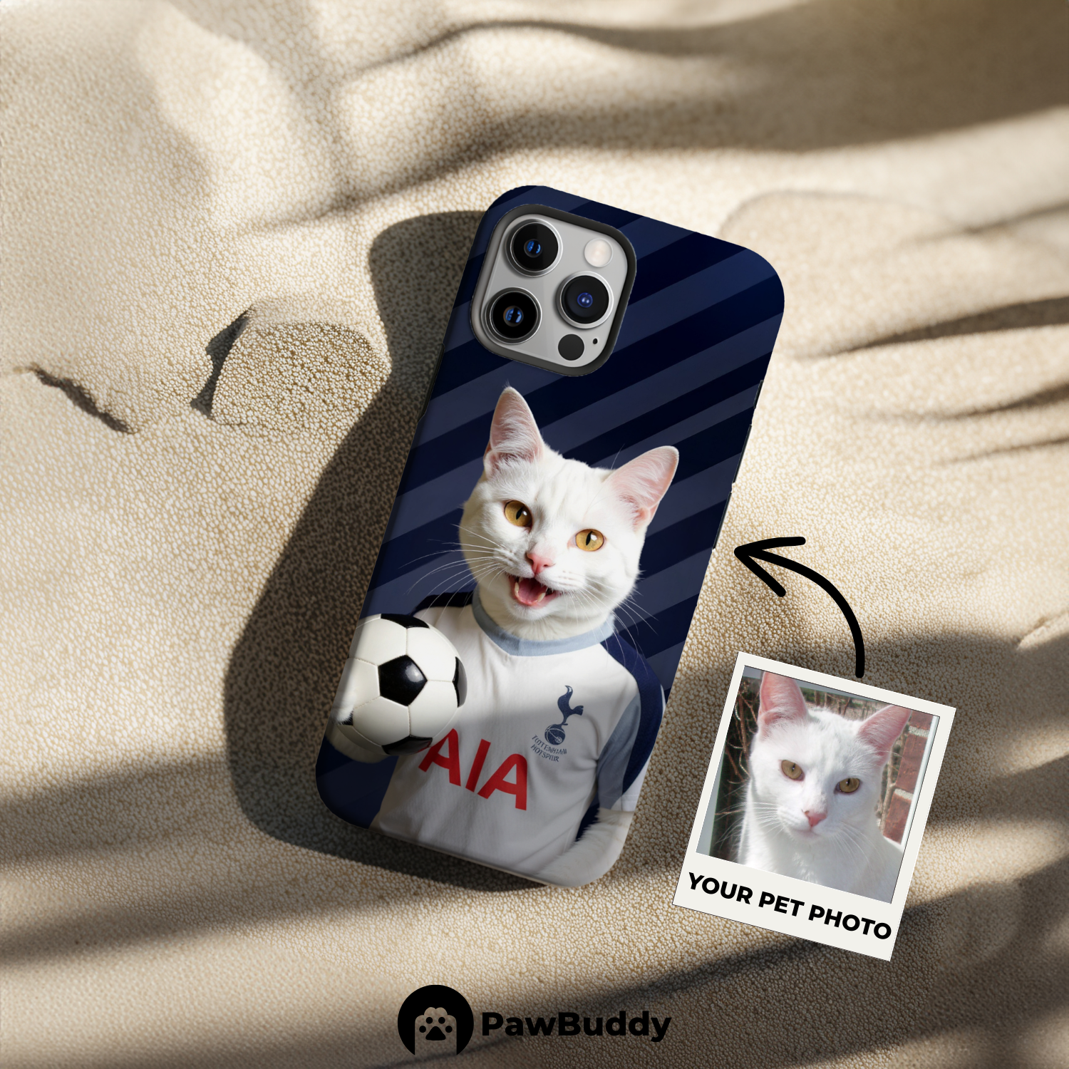 Custom Pet Phone Case for iPhone 11–17, Personalized Midnight Striker Soccer Portrait Design, Dual-Layer Shockproof PC+TPU Protective Cover with Glossy Wraparound Printing, Unique Gift for Pet Lovers