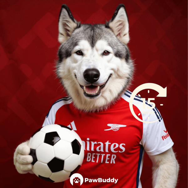 Custom Digital Art Crimson Velocity Soccer Style Pet Portrait – Personalized High-Resolution Artwork for Pet Lovers, Perfect for Online Sharing or as a Unique Sports-Themed Keepsake
