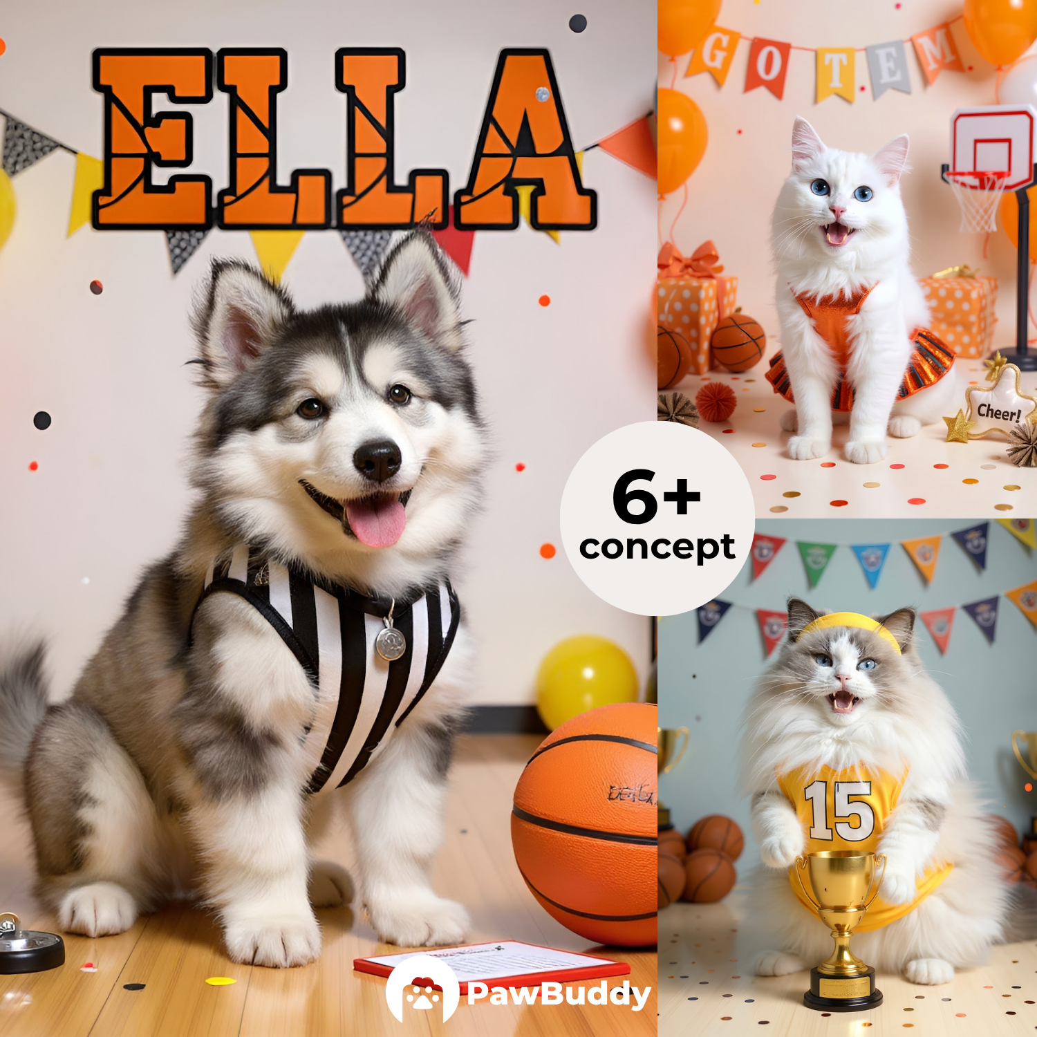 Custom Pet Portrait Basketball MVP Digital Artwork - Personalized High-Resolution Artwork for Pet Lovers, Perfect for Online Sharing or as a Unique Sport-Themed Keepsake