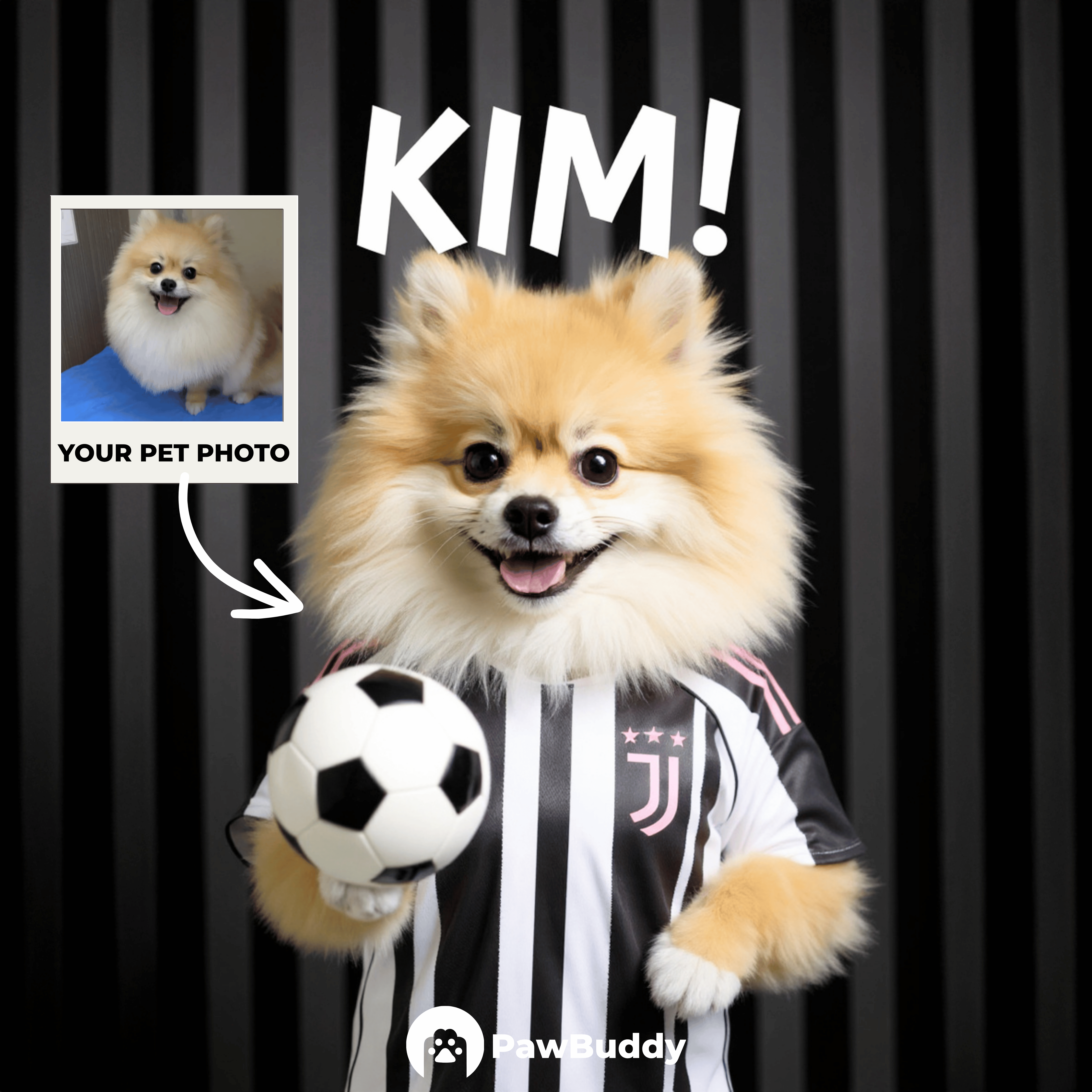 Custom Pet Portrait Monochrome Legacy Soccer Style Digital Artwork - Personalized High-Resolution Artwork for Pet Lovers, Perfect for Online Sharing or as a Unique Sports Themed Keepsake