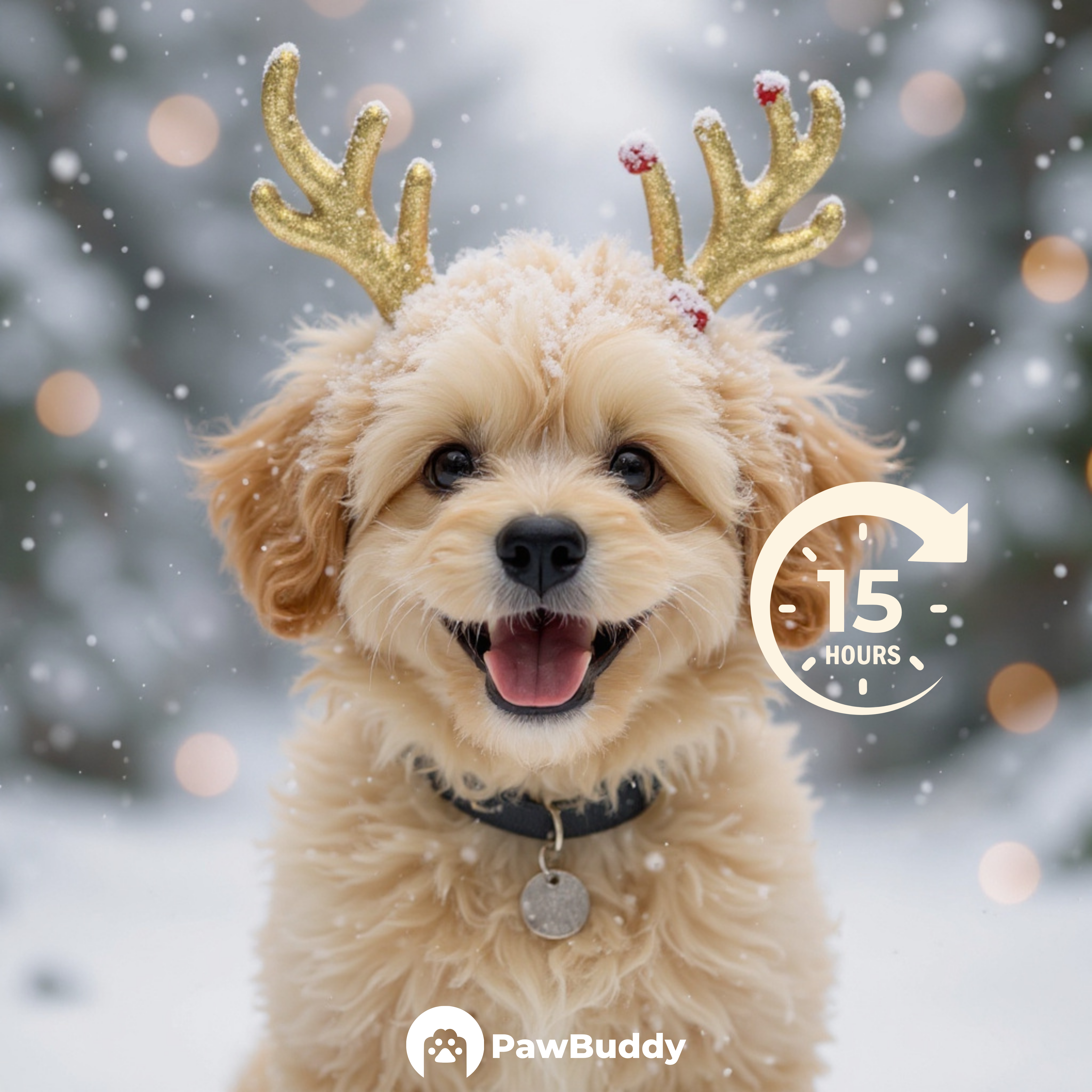 Custom Pet Portrait Snowy Reindeer Christmas Style Digital Artwork – Personalized High-Resolution Artwork for Pet Lovers, Perfect for Online Sharing or as a Unique Holiday Keepsake