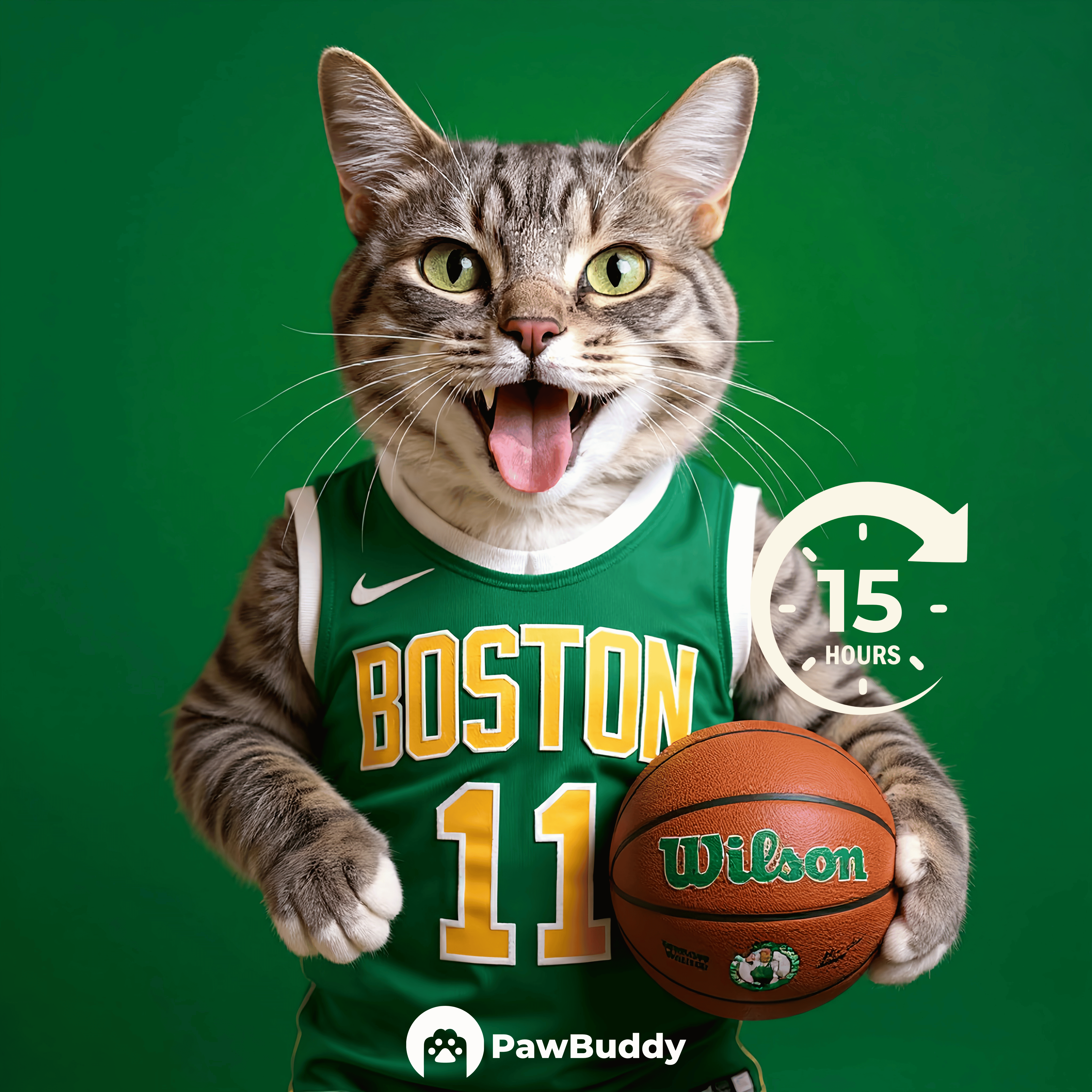 Custom Pet Portrait Emerald Spirit Basketball Style Digital Artwork – Personalized High-Resolution Artwork for Pet Lovers, Perfect for Online Sharing or as a Unique Sports-Themed Keepsake