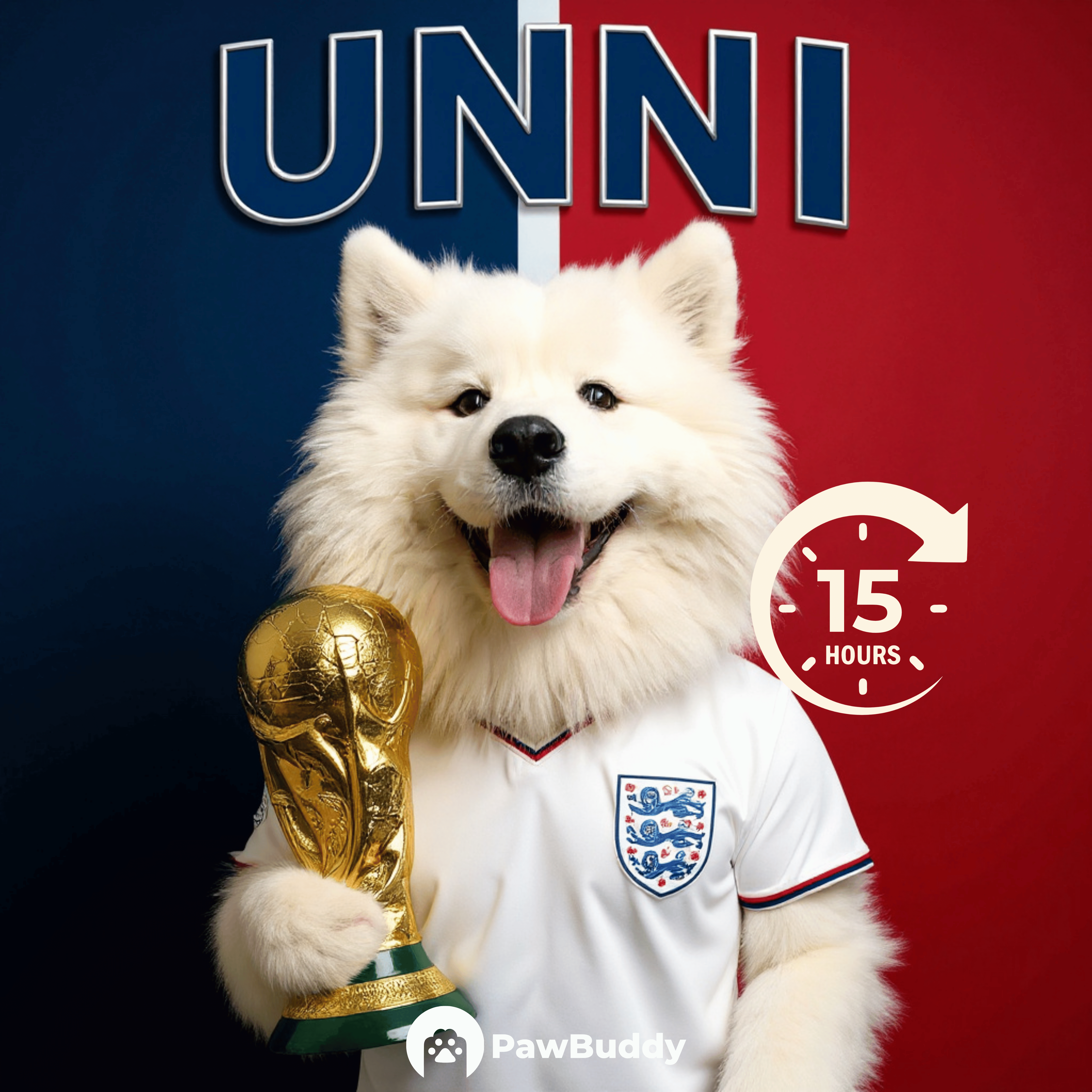 Custom Pet Portrait England Victory Football Style Digital Artwork - Personalized High-Resolution Artwork for Pet Lovers, Perfect for Online Sharing or as a Unique Sports Themed Keepsake