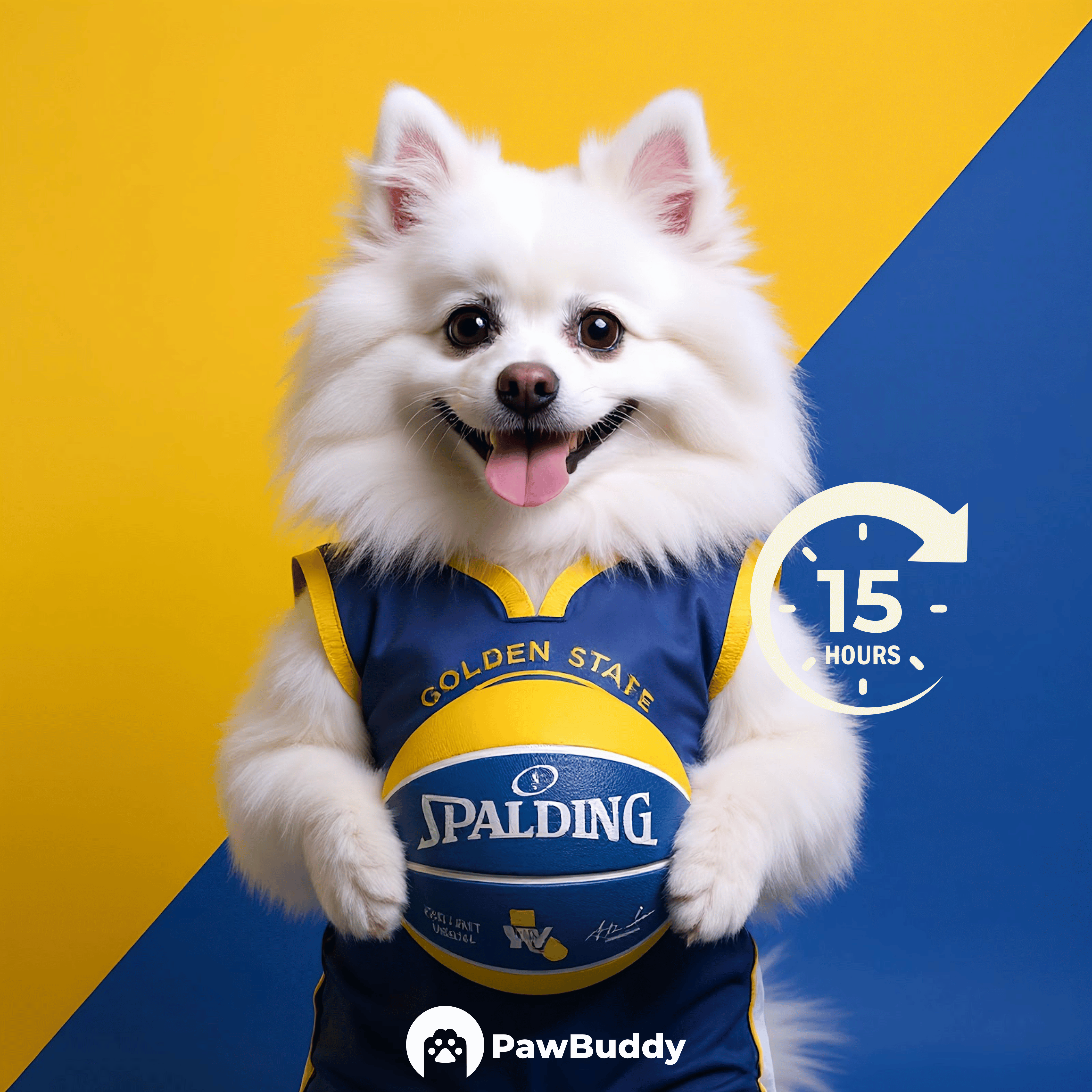 Custom Pet Portrait Blue Horizon Basketball Style Digital Artwork - Personalized High-Resolution Artwork for Pet Lovers, Perfect for Online Sharing or as a Unique Sports-Themed Keepsake