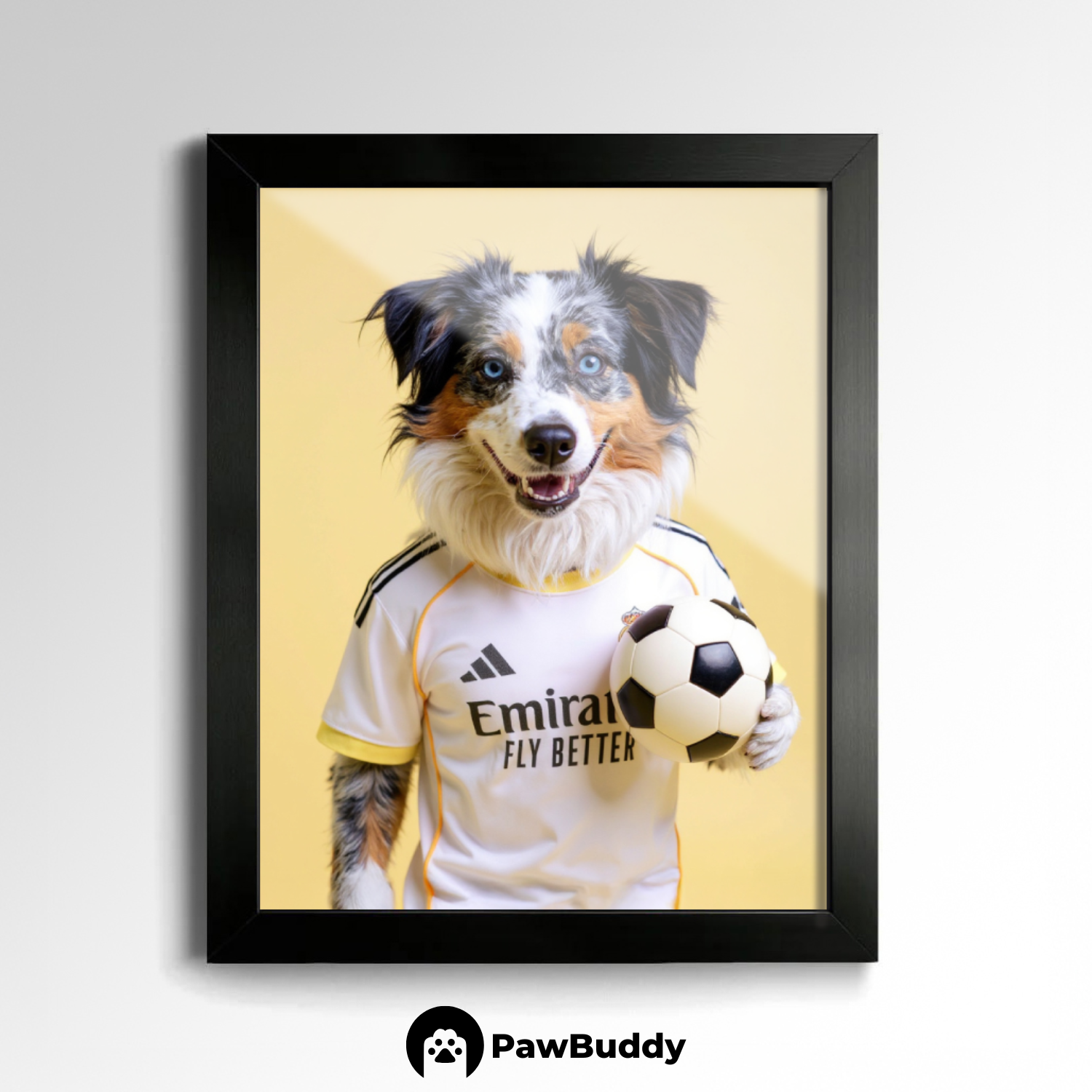 Custom Pet Poster Elegant White Victory Portrait – Personalized High-Resolution Matte Print for Wall Art, Home Decor, or Unique Gifts for Pet Lovers (Frame Not Included)