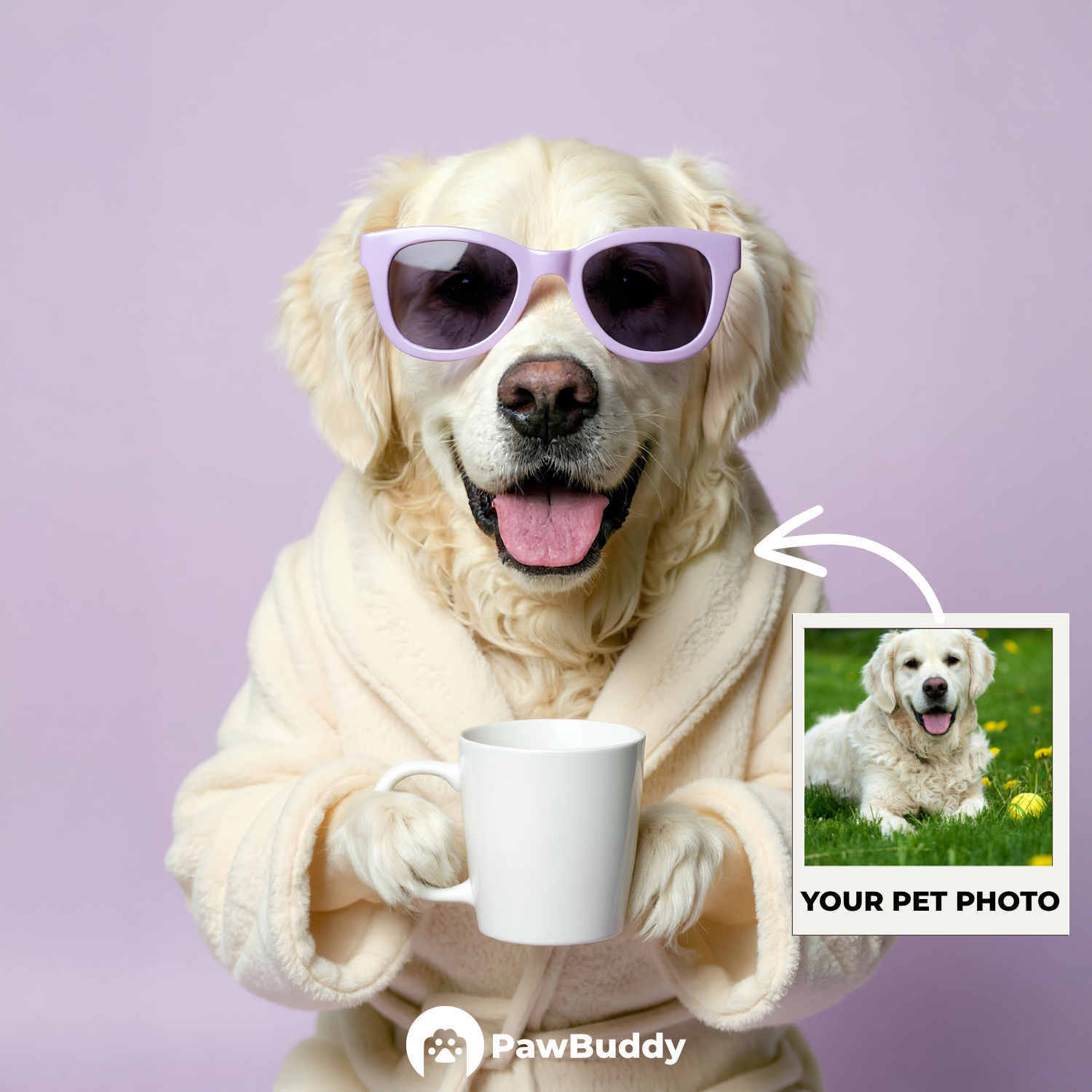Custom Pet Portrait Cozy Robe Spa Day Digital Artwork - Personalized High-Resolution Artwork for Pet Lovers, Perfect for Online Sharing or as a Unique Relaxation-Themed Keepsake