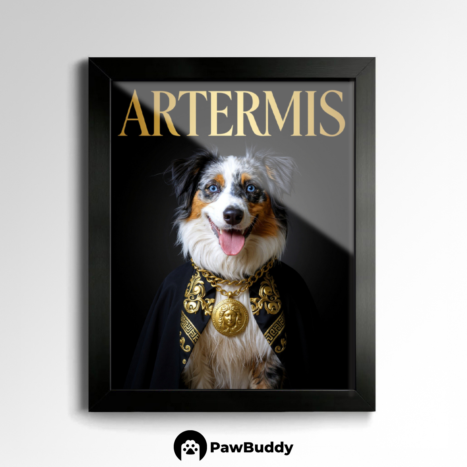 Custom Pet Poster Midnight Opulence Portrait – Personalized High-Resolution Matte Print for Wall Art, Home Decor, or Unique Luxury-Inspired Gifts for Pet Lovers (Frame Not Included)