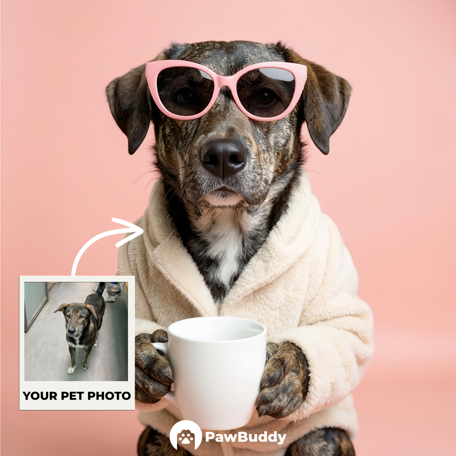 Custom Pet Portrait Cozy Robe Spa Day Digital Artwork - Personalized High-Resolution Artwork for Pet Lovers, Perfect for Online Sharing or as a Unique Relaxation-Themed Keepsake