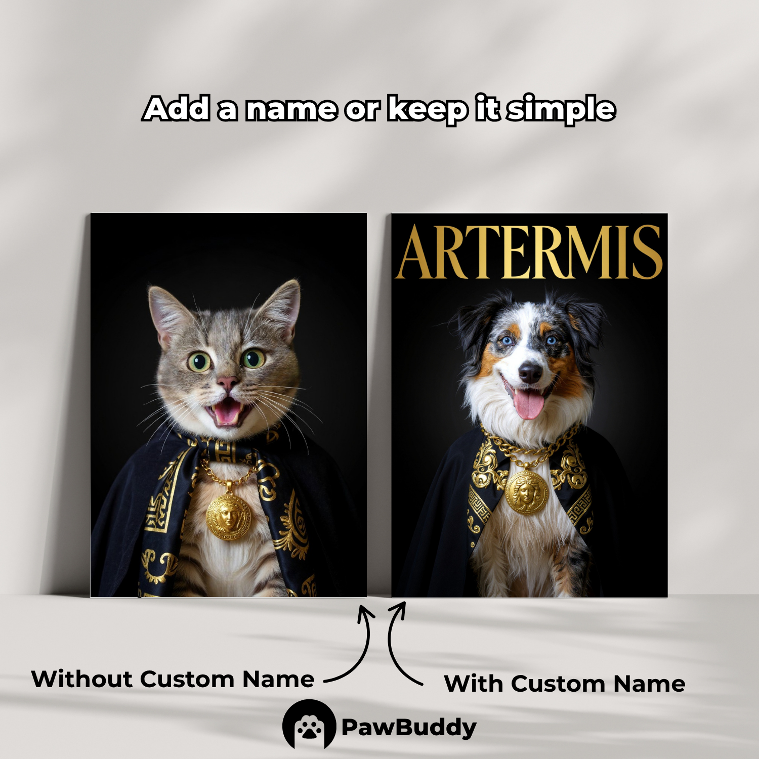 Custom Pet Poster Midnight Opulence Portrait – Personalized High-Resolution Matte Print for Wall Art, Home Decor, or Unique Luxury-Inspired Gifts for Pet Lovers (Frame Not Included)
