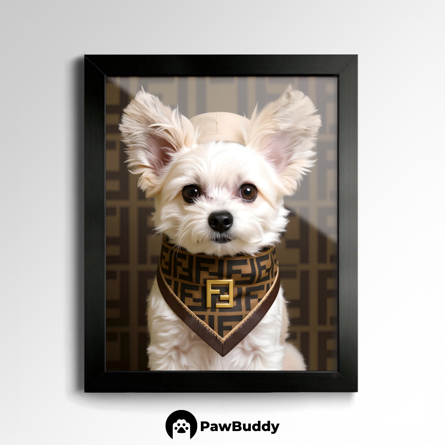 Custom Pet Poster Golden Regal Essence Portrait – Personalized High-Resolution Matte Print for Wall Art, Home Decor, or Unique Luxury-Inspired Gifts for Pet Lovers (Frame Not Included)