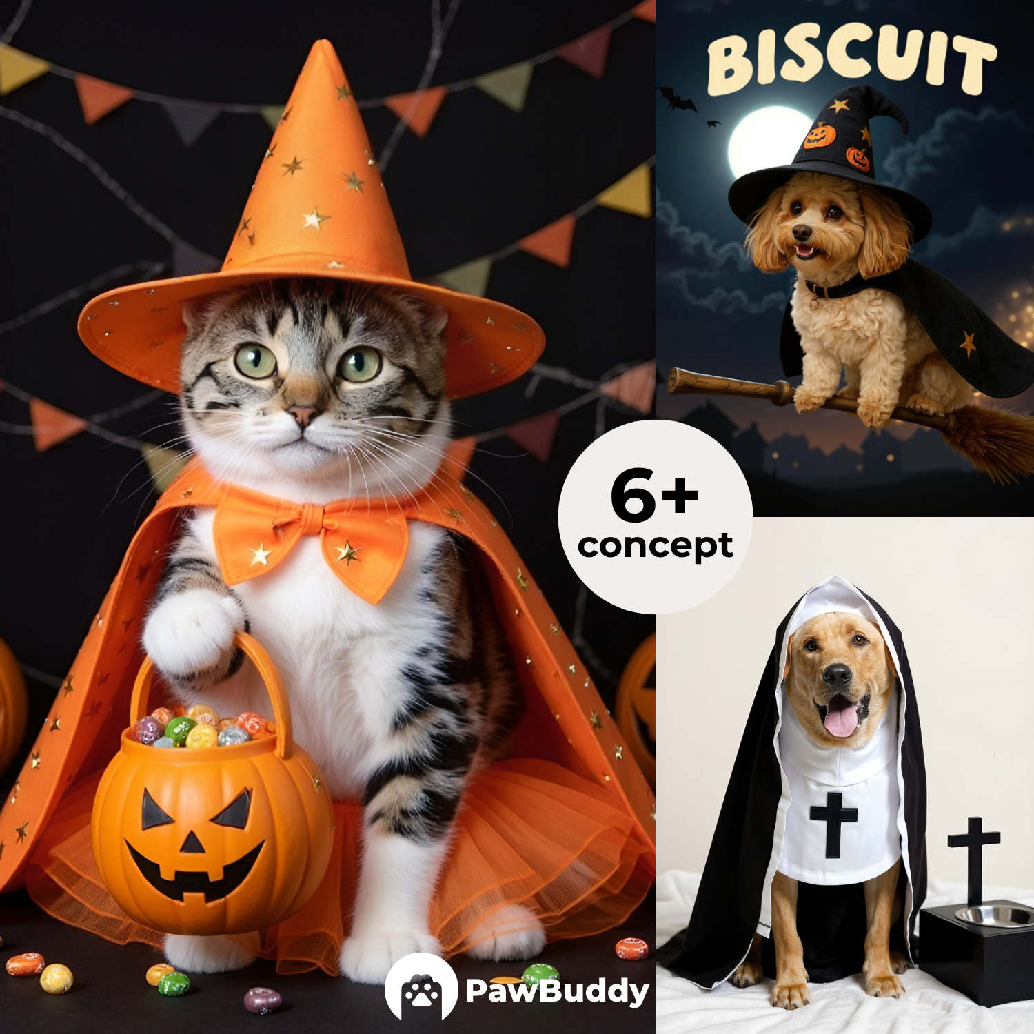 Custom Pet Portrait Spooky Pet Halloween Digital Artwork - Personalized High-Resolution Artwork for Pet Lovers, Perfect for Online Sharing or as a Unique Spooky-Themed Keepsake