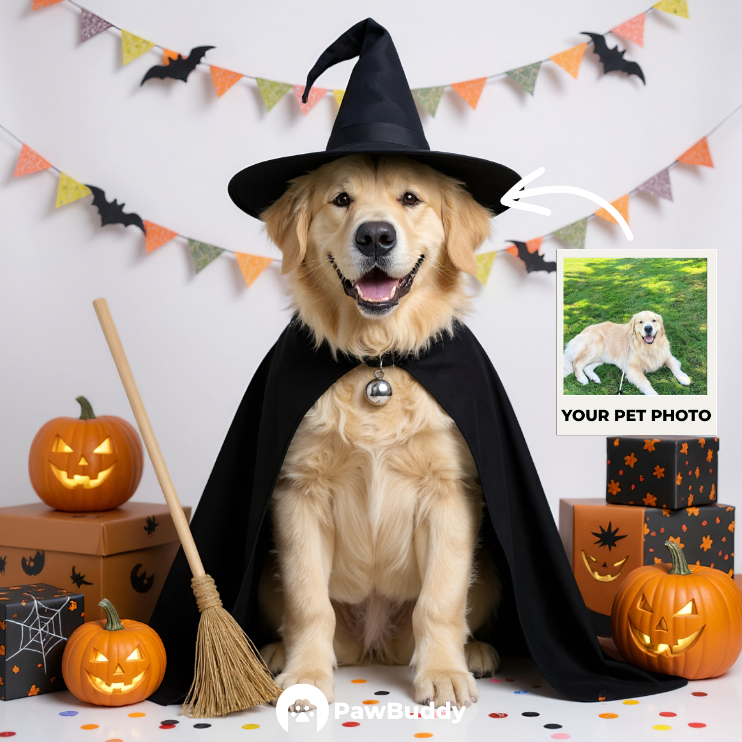 Custom Pet Portrait Spooky Pet Halloween Digital Artwork - Personalized High-Resolution Artwork for Pet Lovers, Perfect for Online Sharing or as a Unique Spooky-Themed Keepsake