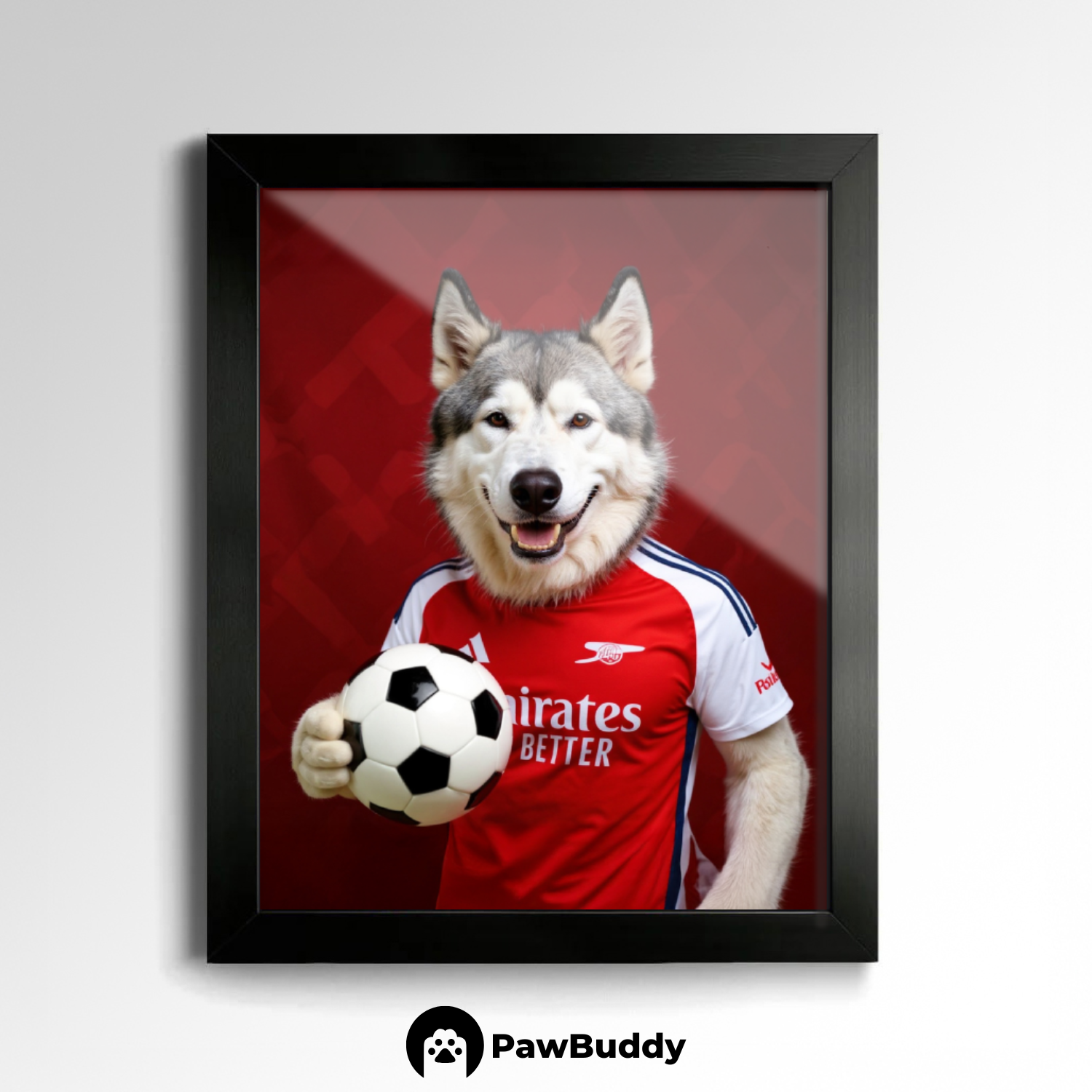Custom Pet Poster Fearless Red Striker Portrait – Personalized High-Resolution Matte Print for Wall Art, Home Decor, or Unique Gifts for Pet Lovers (Frame Not Included)