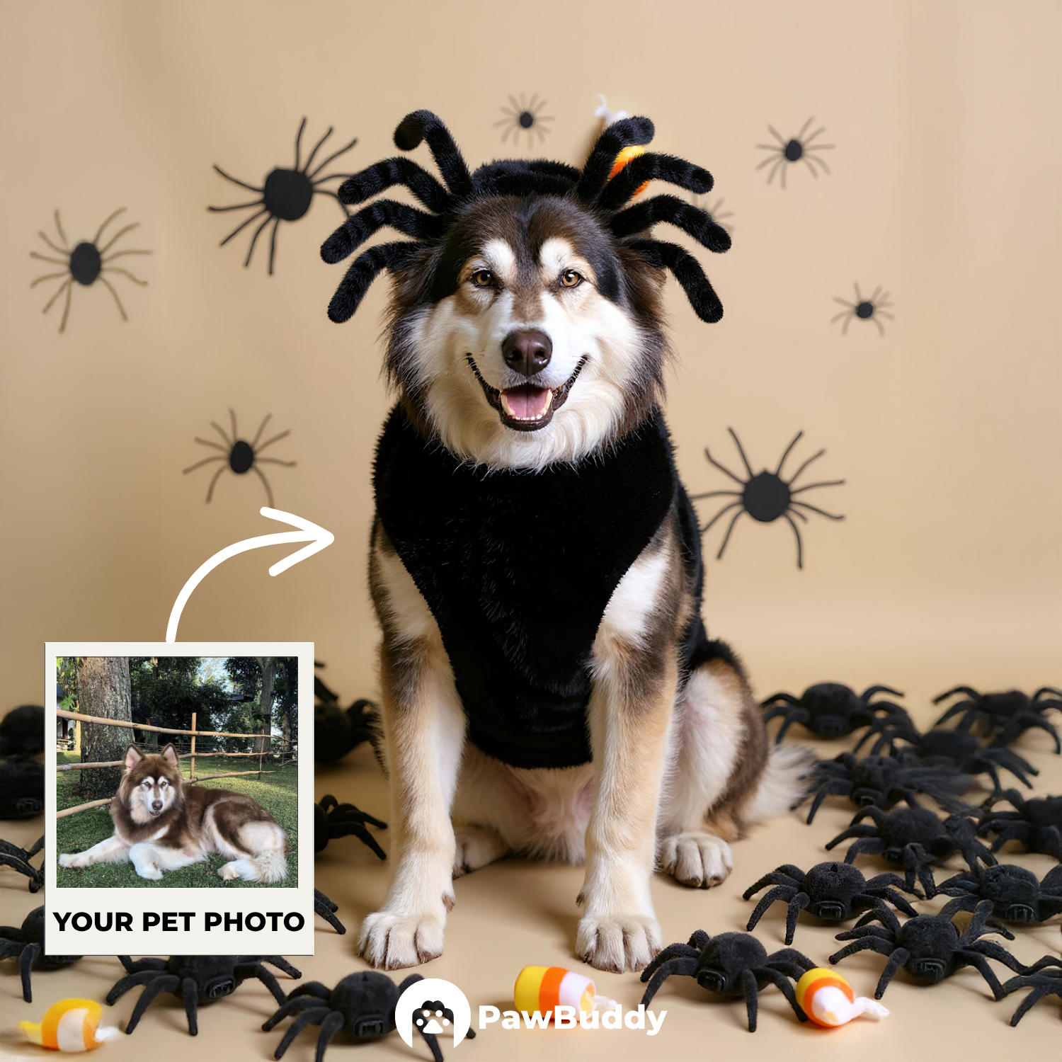 Custom Pet Portrait Spooky Pet Halloween Digital Artwork - Personalized High-Resolution Artwork for Pet Lovers, Perfect for Online Sharing or as a Unique Spooky-Themed Keepsake