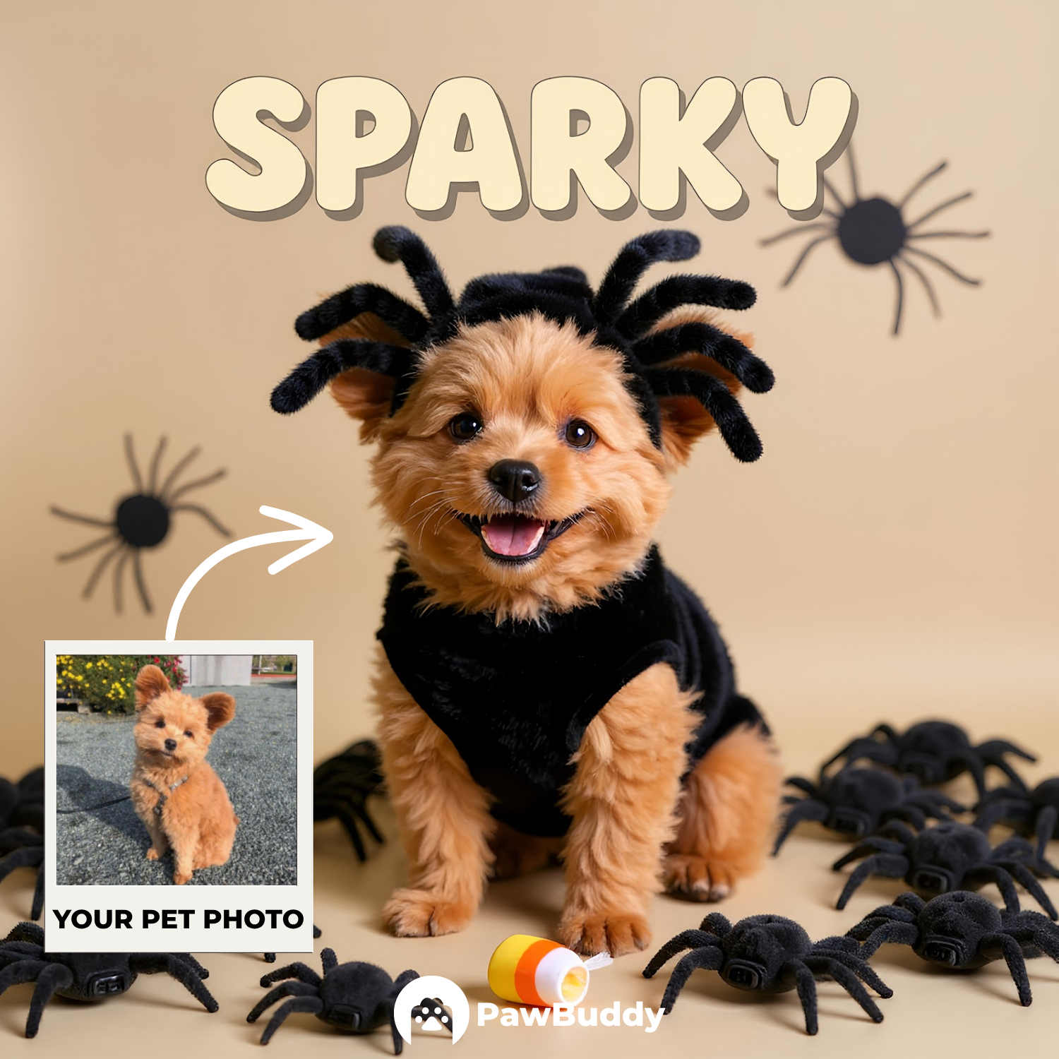 Custom Pet Portrait Spooky Pet Halloween Digital Artwork - Personalized High-Resolution Artwork for Pet Lovers, Perfect for Online Sharing or as a Unique Spooky-Themed Keepsake