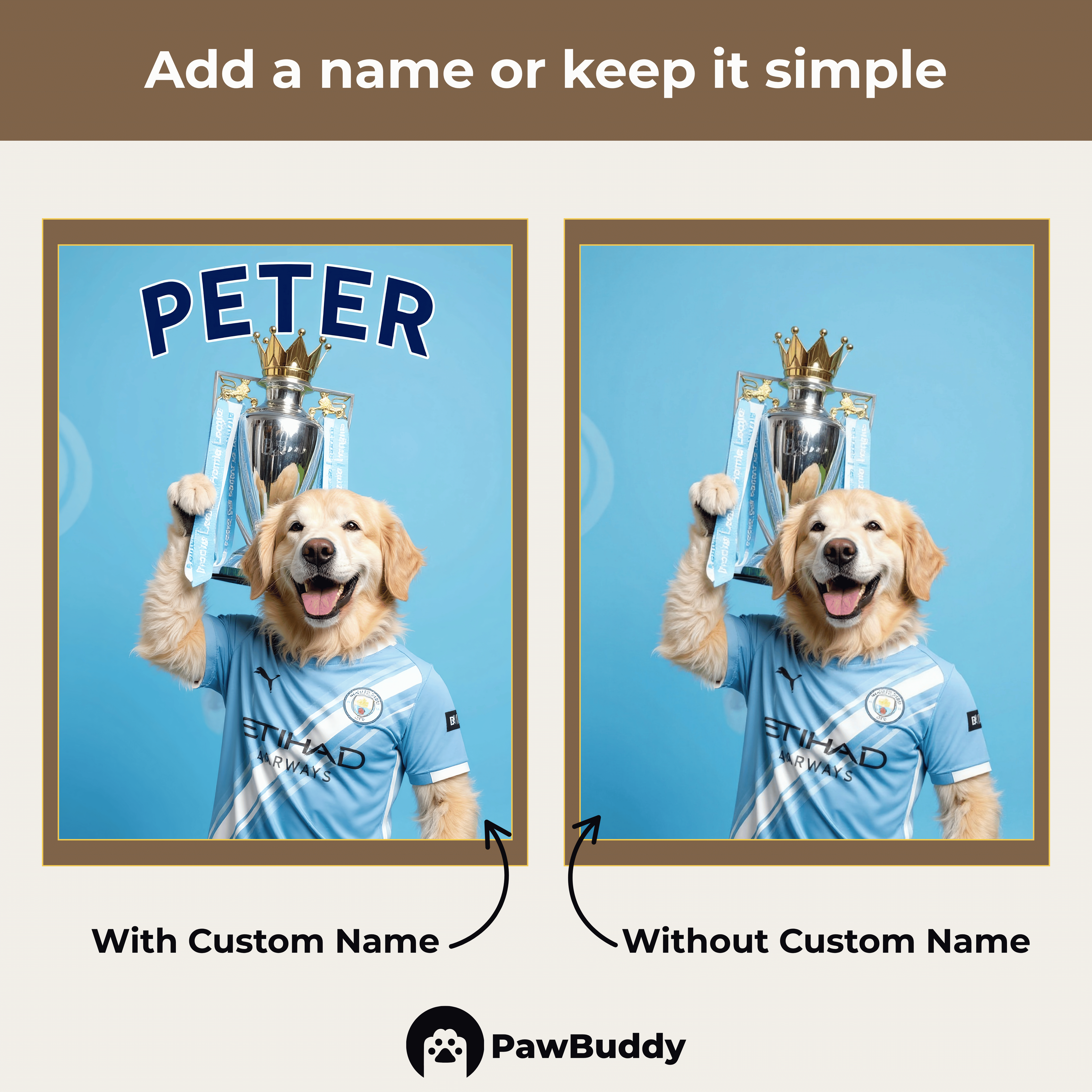 Custom Pet Portrait Sky Blue Champion Digital Artwork – Personalized High-Resolution Artwork for Pet Lovers, Perfect for Online Sharing or as a Premier Football-Inspired Keepsake