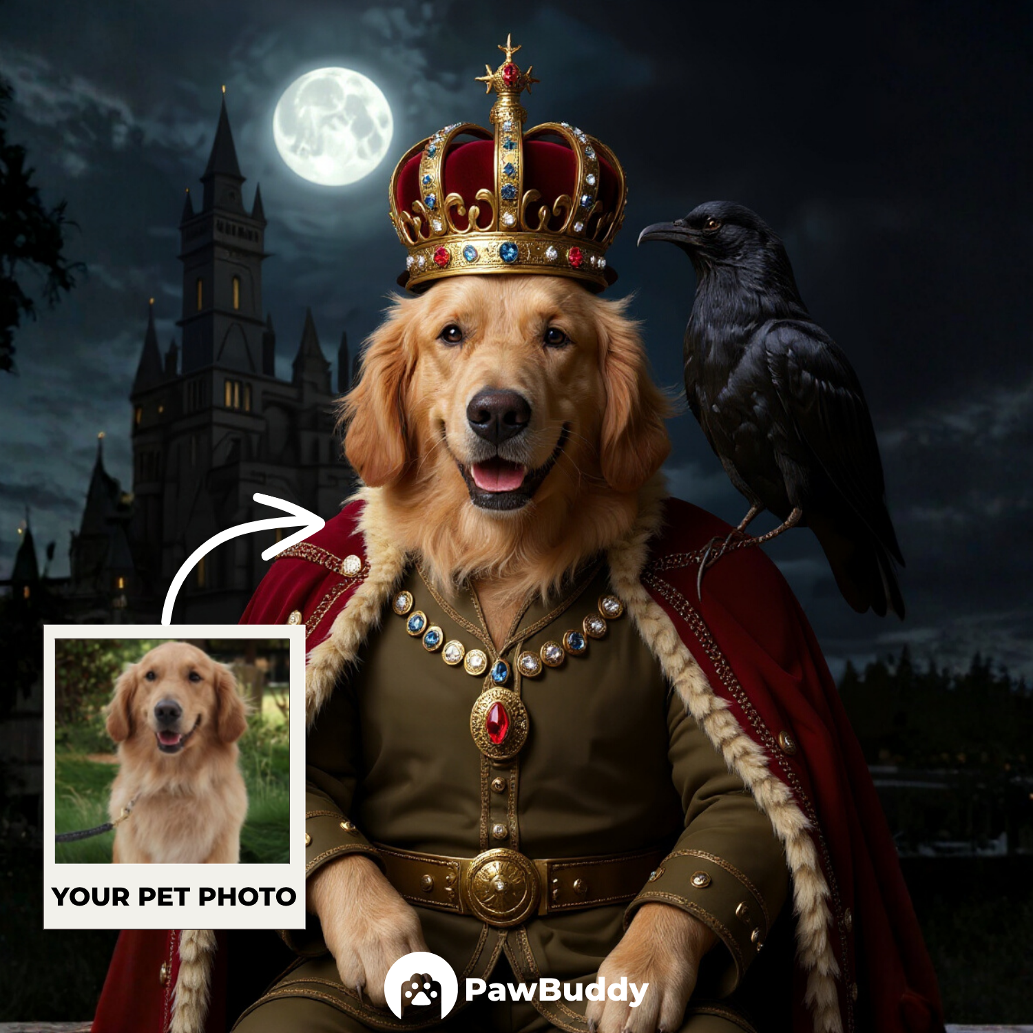 Custom Pet Portrait Spooky Pet Halloween Digital Artwork - Personalized High-Resolution Artwork for Pet Lovers, Perfect for Online Sharing or as a Unique Spooky-Themed Keepsake