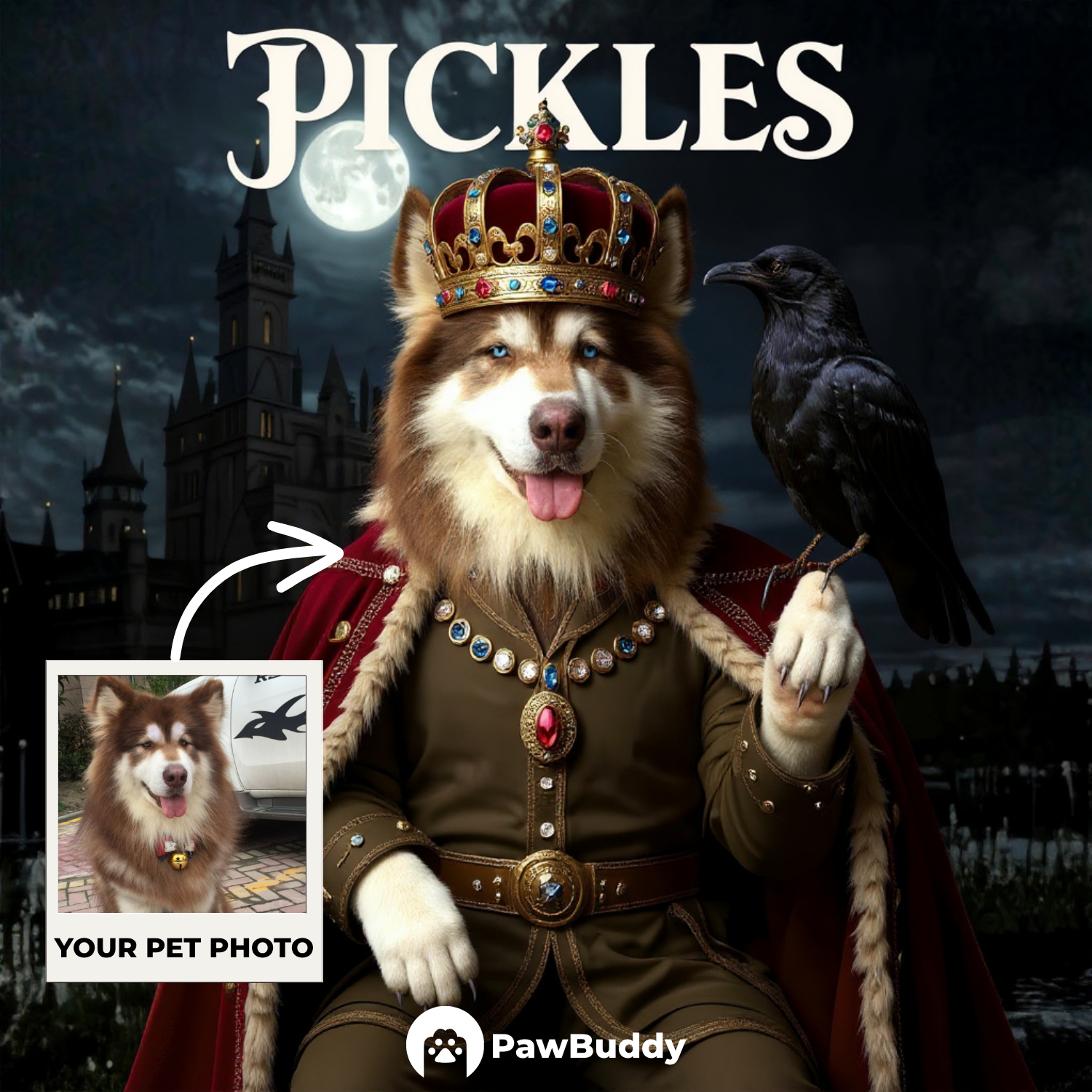 Custom Pet Portrait Spooky Pet Halloween Digital Artwork - Personalized High-Resolution Artwork for Pet Lovers, Perfect for Online Sharing or as a Unique Spooky-Themed Keepsake