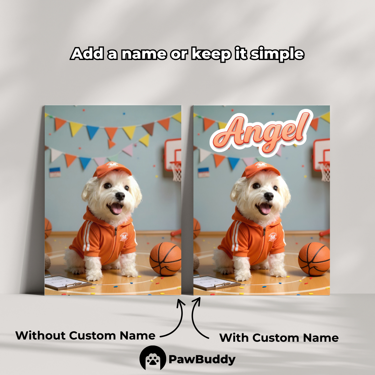 Custom Pet Poster Basketball Coach Portrait – Personalized High-Resolution Matte Print for Wall Art, Home Decor, or Unique Gifts for Pet Lovers (Frame Not Included)
