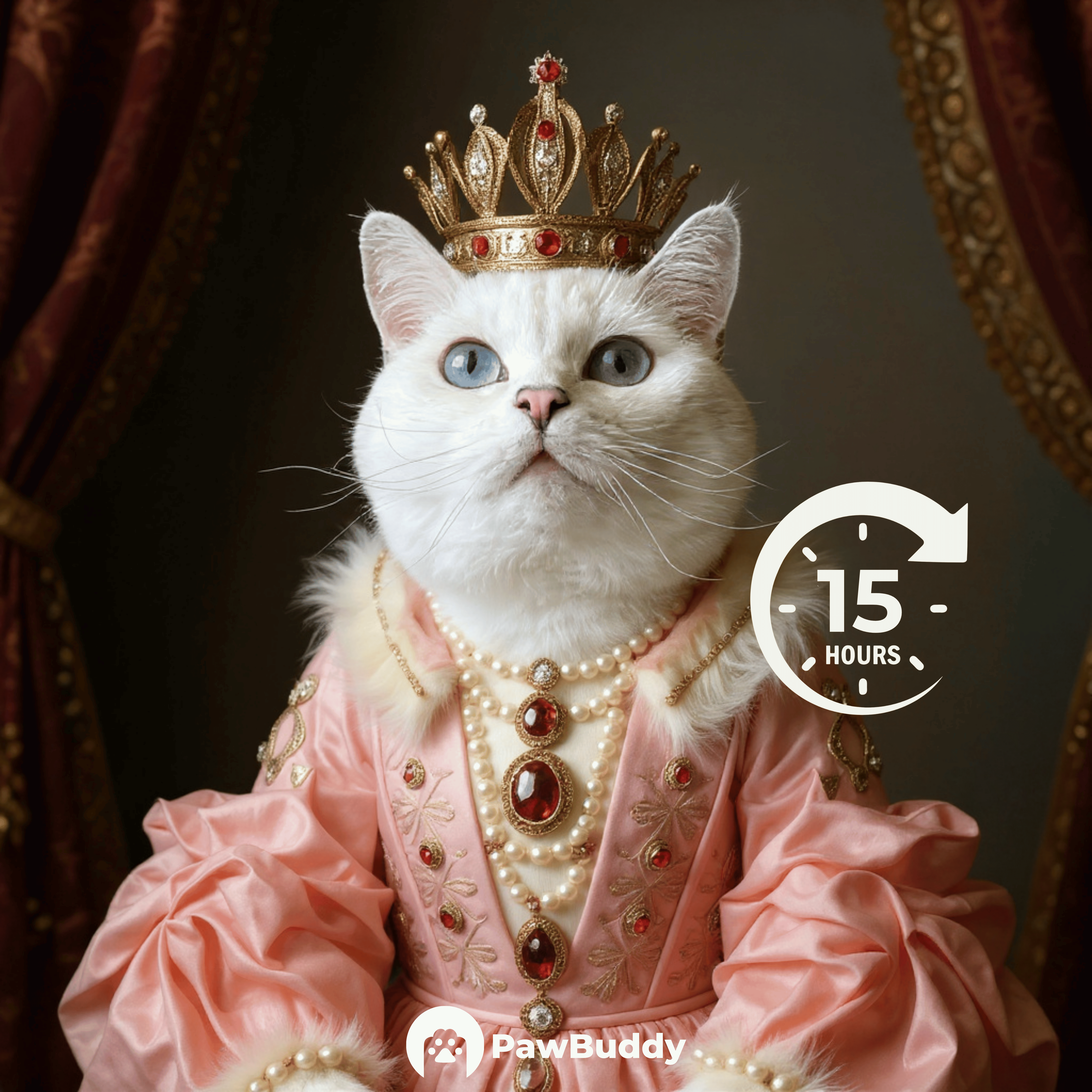 Custom Pet Portrait Rose Duchess Digital Artwork - Personalized High-Resolution Artwork for Pet Lovers, Perfect for Online Sharing or as a Unique Royal-Themed Keepsake