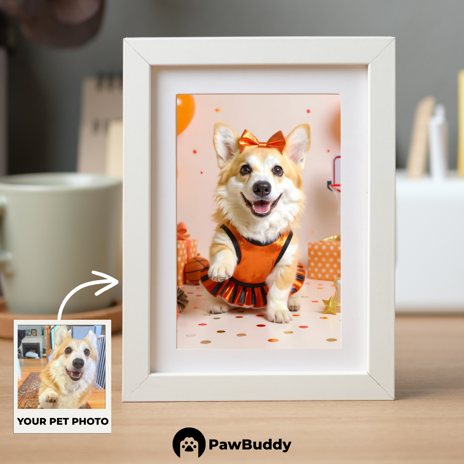 Custom Pet Poster Basketball Cheerleader Portrait – Personalized High-Resolution Matte Print for Wall Art, Home Decor, or Unique Gifts for Pet Lovers (Frame Not Included)