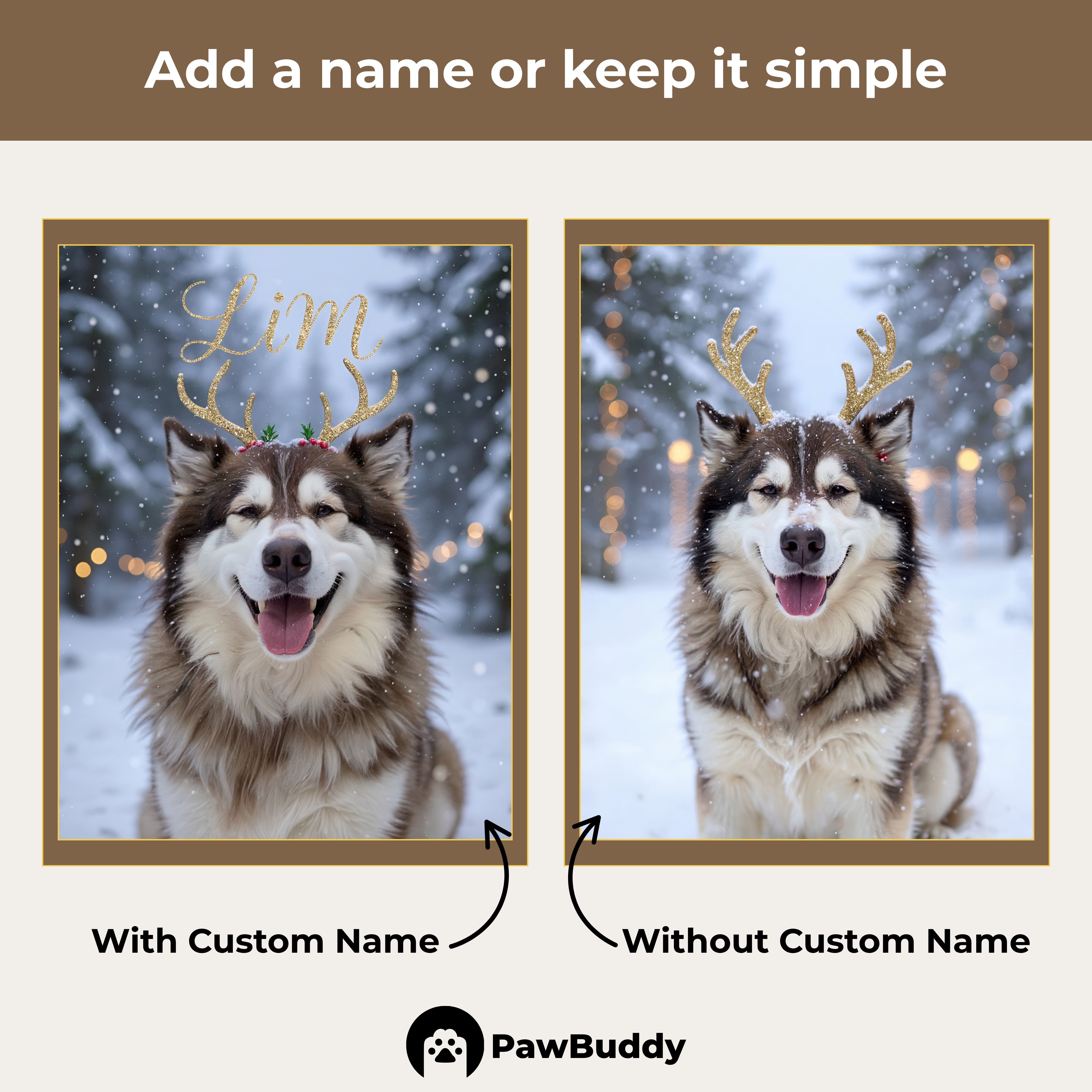 Custom Pet Portrait Snowy Reindeer Christmas Style Digital Artwork – Personalized High-Resolution Artwork for Pet Lovers, Perfect for Online Sharing or as a Unique Holiday Keepsake