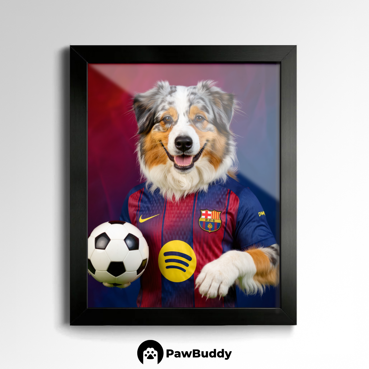 Custom Pet Poster Bold Blue-Red Spirit Portrait – Personalized High-Resolution Matte Print for Wall Art, Home Decor, or Unique Gifts for Pet Lovers (Frame Not Included)