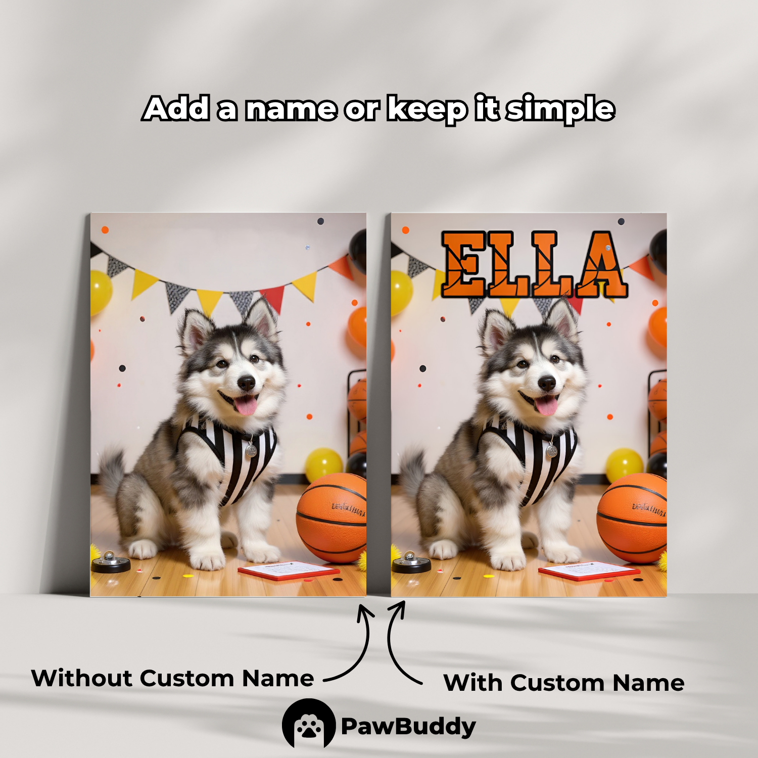 Custom Pet Poster Basketball Referee Portrait – Personalized High-Resolution Matte Print for Wall Art, Home Decor, or Unique Gifts for Pet Lovers (Frame Not Included)