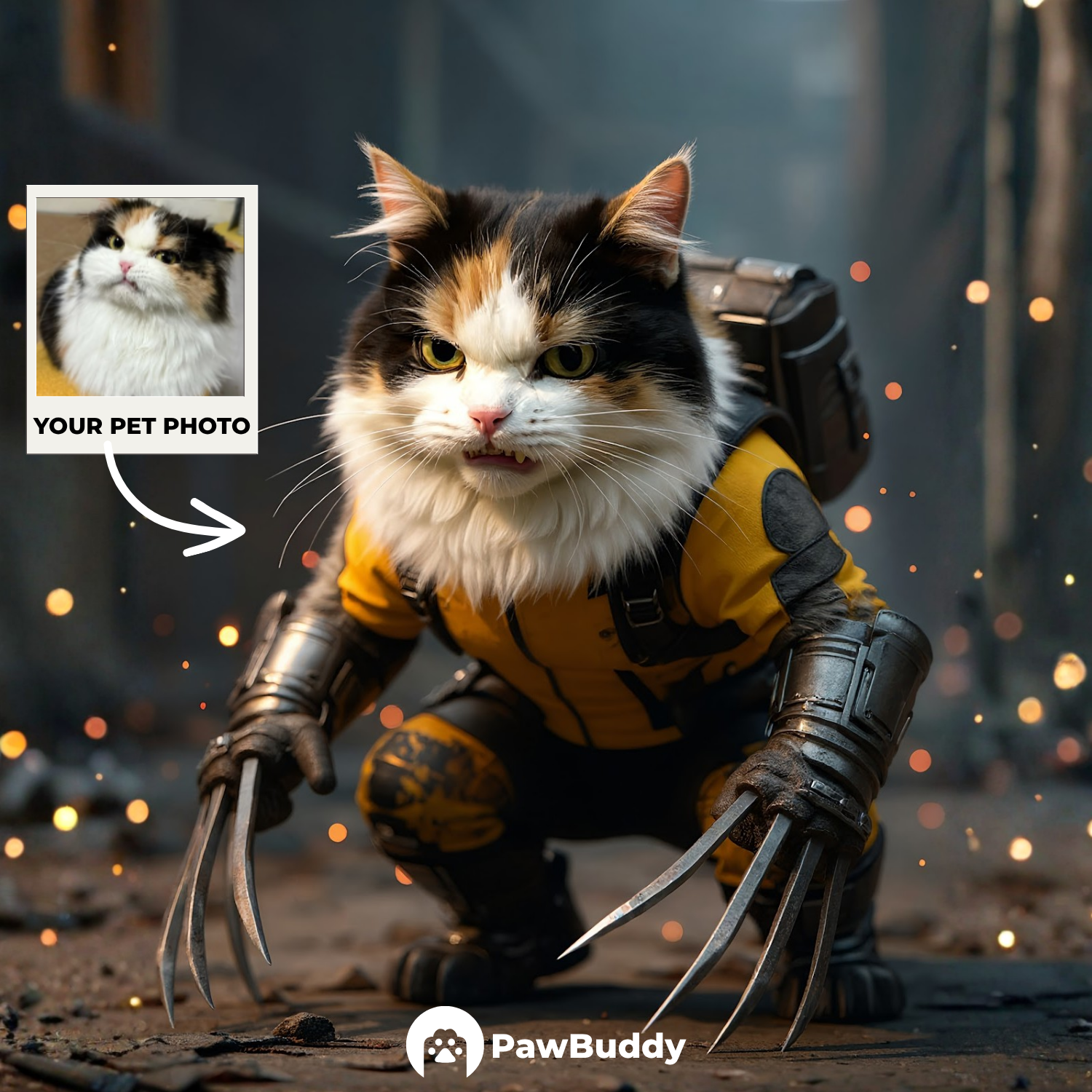 Custom Pet Portrait Action Hero Digital Artwork - Personalized High-Resolution Artwork for Pet Lovers, Perfect for Online Sharing or as a Unique Heroic-Themed Keepsake