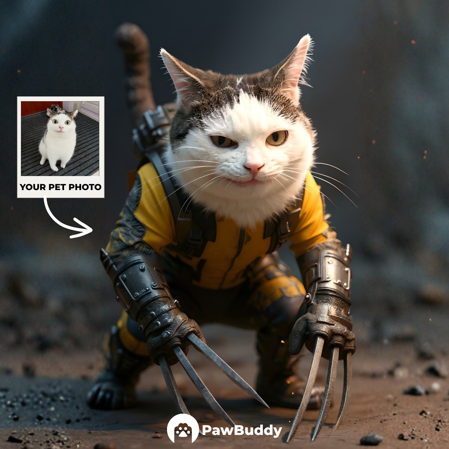 Custom Pet Portrait Action Hero Digital Artwork - Personalized High-Resolution Artwork for Pet Lovers, Perfect for Online Sharing or as a Unique Heroic-Themed Keepsake