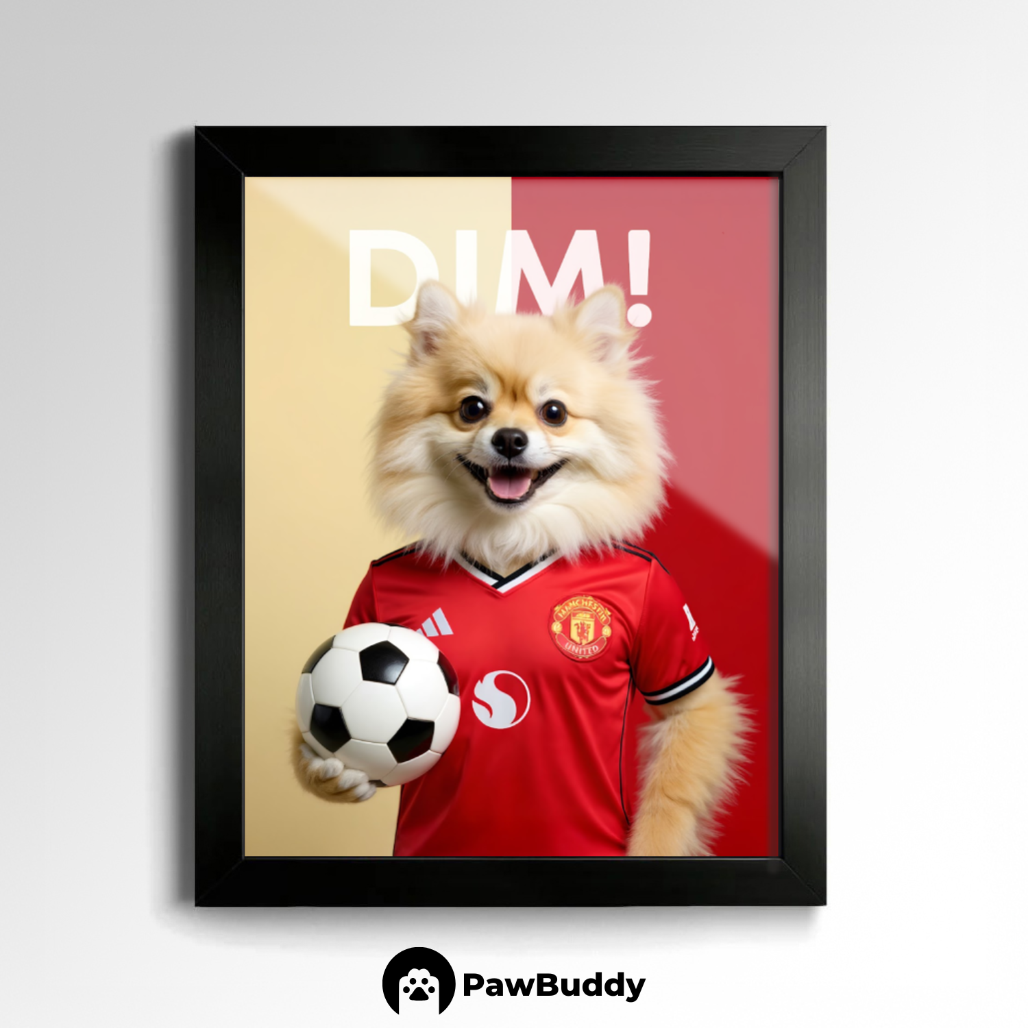 Custom Pet Poster Red Champion Football Portrait – Personalized High-Resolution Matte Print for Wall Art, Home Decor, or Unique Gifts for Pet Lovers (Frame Not Included)