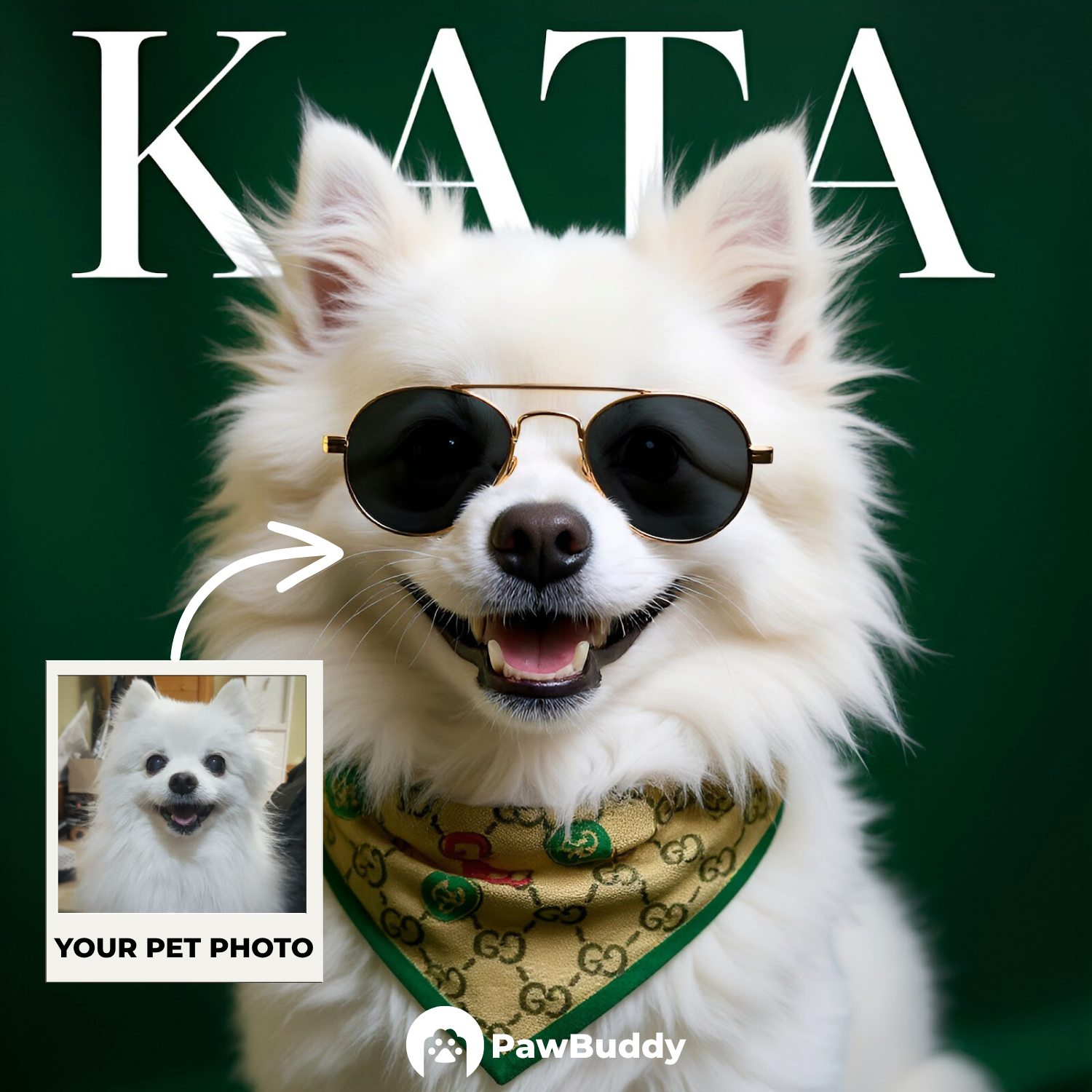 Custom Pet Portrait Fashionista Couture Digital Artwork – Personalized High-Resolution Artwork for Pet Lovers, Perfect for Online Sharing or as a Unique Luxury-Themed Keepsake