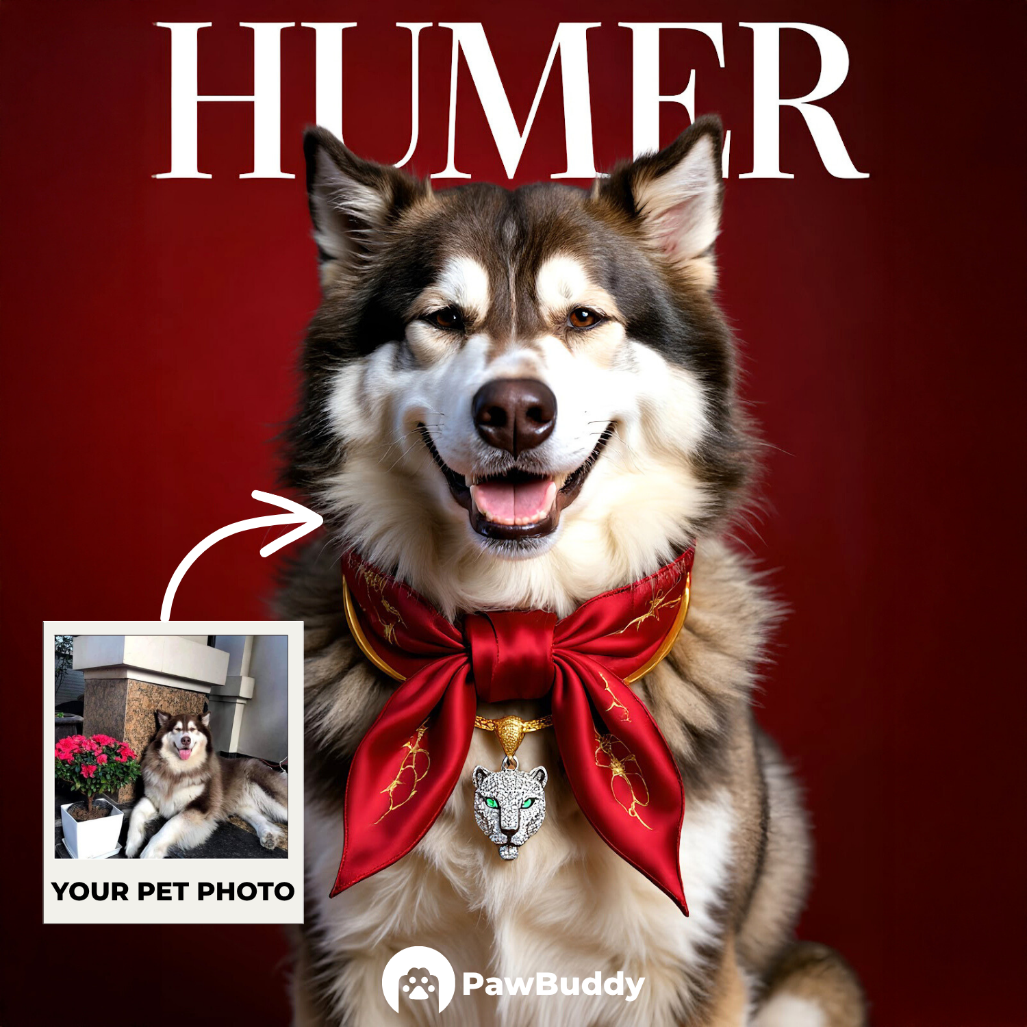 Custom Pet Portrait Fashionista Couture Digital Artwork – Personalized High-Resolution Artwork for Pet Lovers, Perfect for Online Sharing or as a Unique Luxury-Themed Keepsake