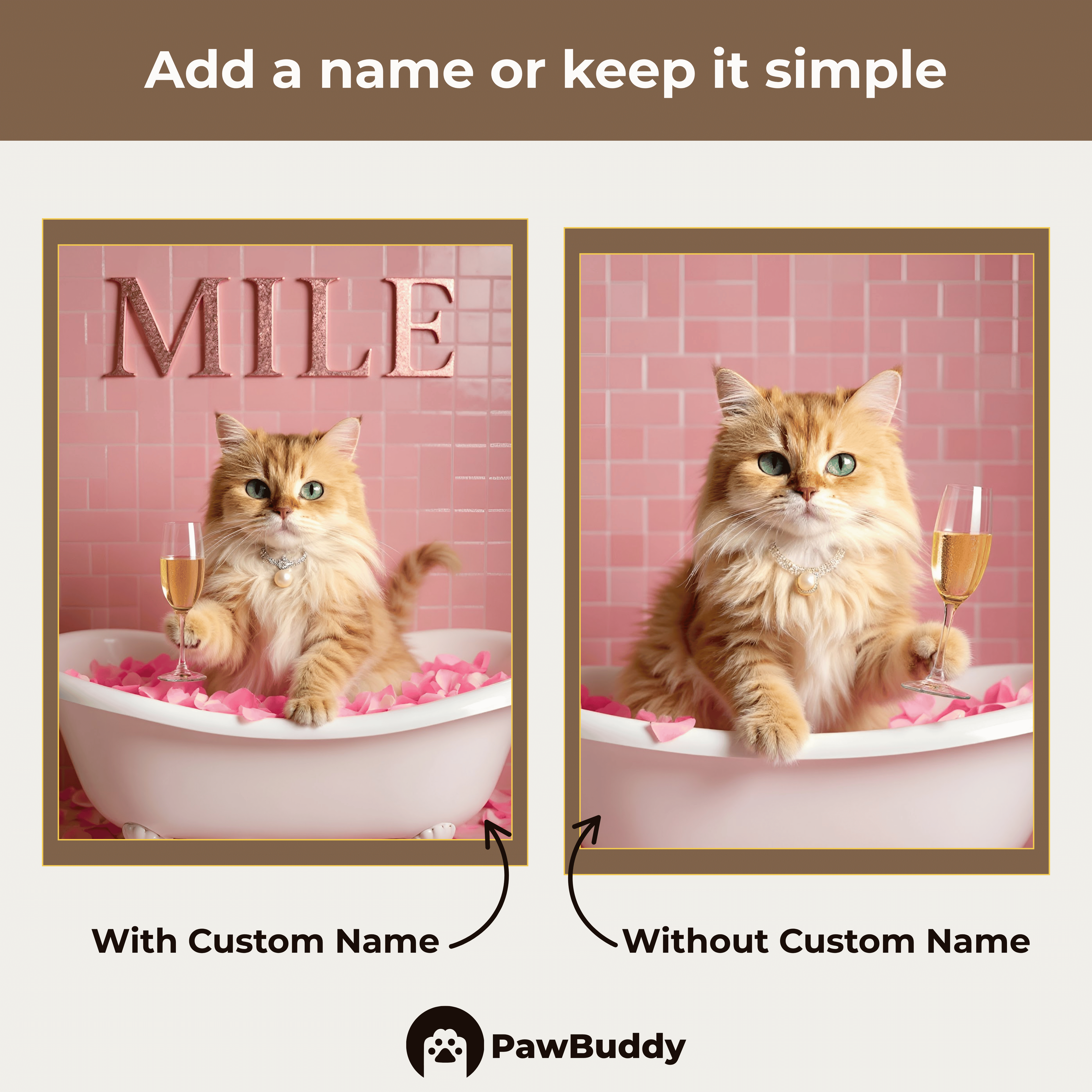 Custom Pet Portrait Pink Rose Bath Bliss Digital Artwork - Personalized High-Resolution Artwork for Pet Lovers, Perfect for Online Sharing or as a Unique Luxury-Themed Keepsake