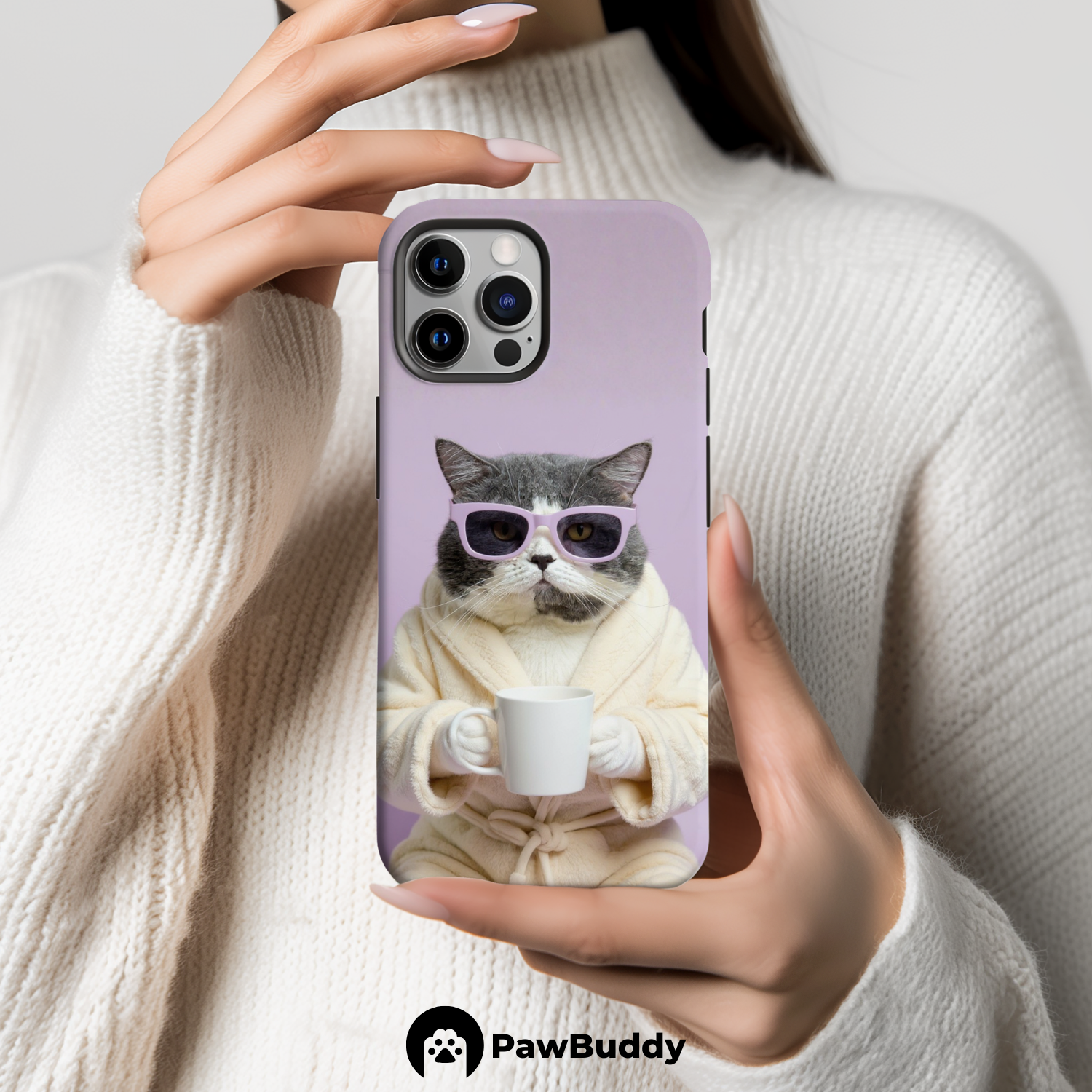 Custom Pet Phone Case for iPhone 11–17, Personalized Lavender Spa Day Relaxation Design, Dual-Layer Shockproof PC+TPU Protective Cover with Glossy Wraparound Printing, Unique Gift for Pet Lovers