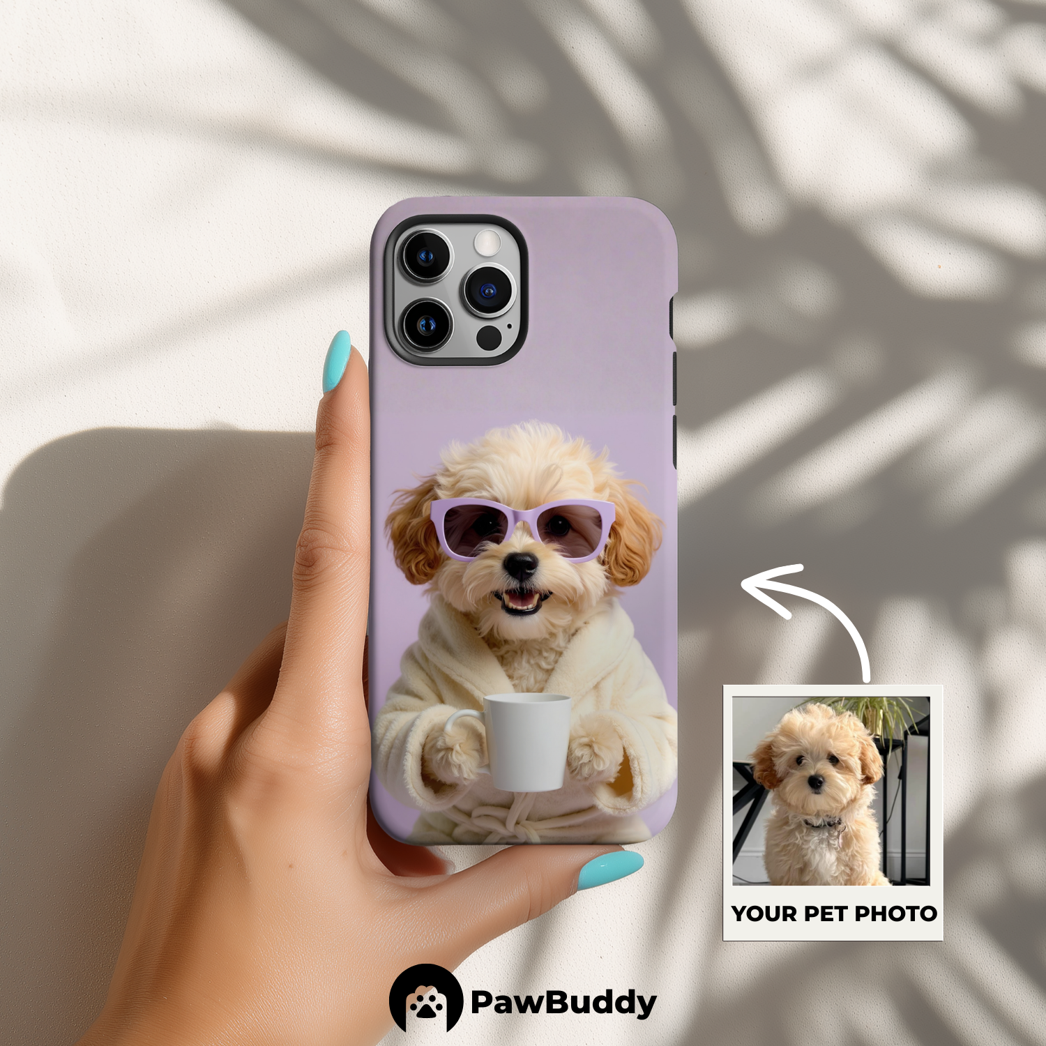 Custom Pet Phone Case for iPhone 11–17, Personalized Lavender Spa Day Relaxation Design, Dual-Layer Shockproof PC+TPU Protective Cover with Glossy Wraparound Printing, Unique Gift for Pet Lovers