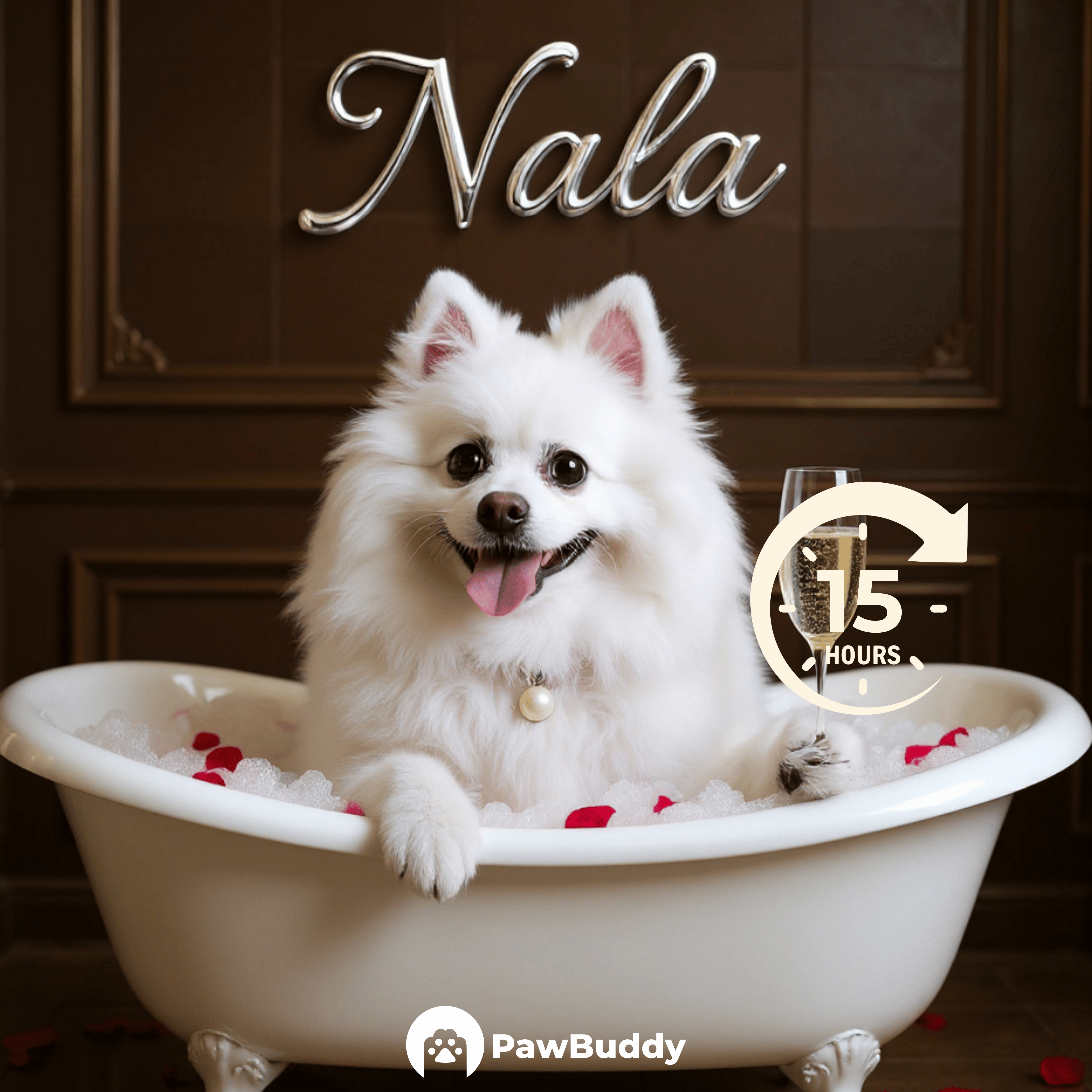 Custom Pet Portrait Royal Bubble Bath Digital Artwork - Personalized High-Resolution Artwork for Pet Lovers, Perfect for Online Sharing or as a Unique Luxury-Themed Keepsake