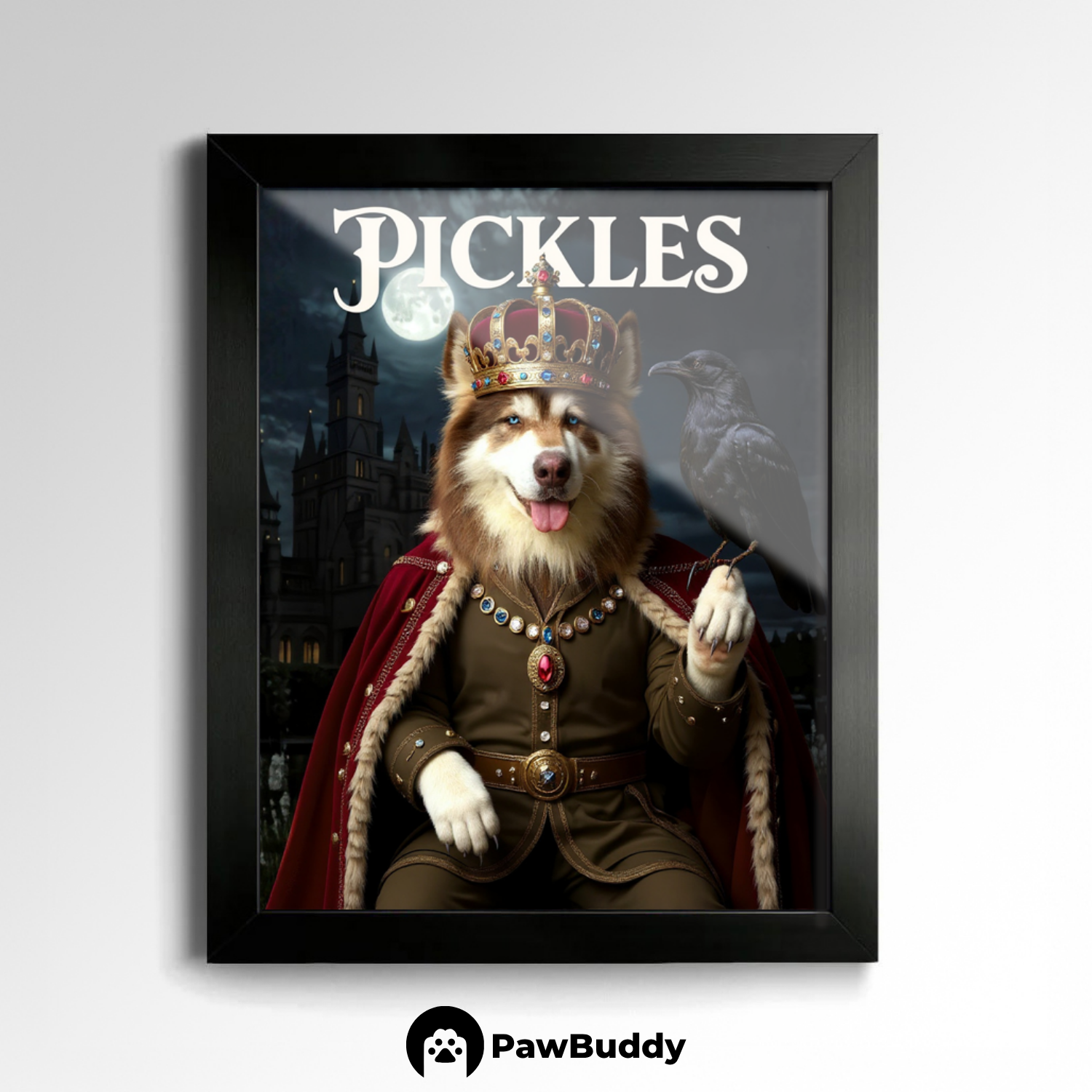 Custom Pet Poster Midnight Royal Halloween Portrait – Personalized High-Resolution Matte Print for Wall Art, Home Decor, or Unique Gifts for Pet Lovers (Frame Not Included)