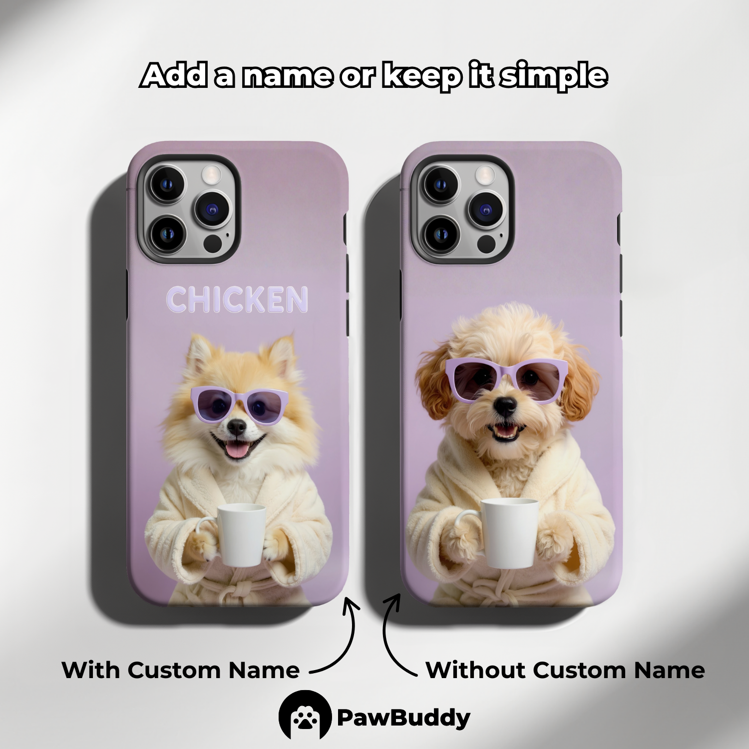 Custom Pet Phone Case for iPhone 11–17, Personalized Lavender Spa Day Relaxation Design, Dual-Layer Shockproof PC+TPU Protective Cover with Glossy Wraparound Printing, Unique Gift for Pet Lovers