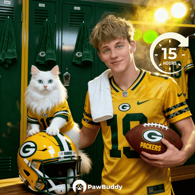 Custom Human & Pet Portrait Emerald Drive Football Digital Artwork - Personalized High Resolution Artwork for Pet Lovers, Perfect for Online Sharing or as a Unique Sports Keepsake