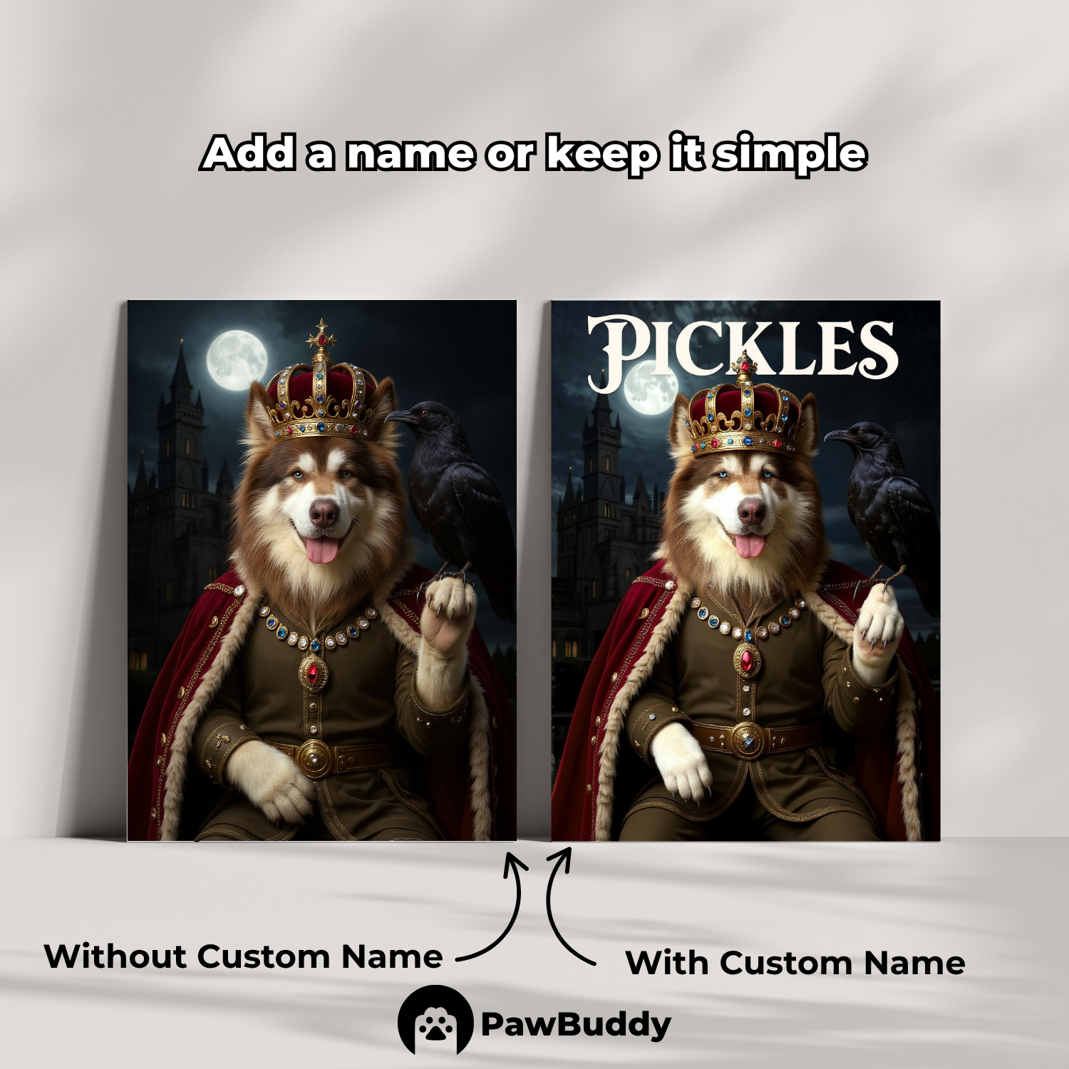 Custom Pet Poster Midnight Royal Halloween Portrait – Personalized High-Resolution Matte Print for Wall Art, Home Decor, or Unique Gifts for Pet Lovers (Frame Not Included)