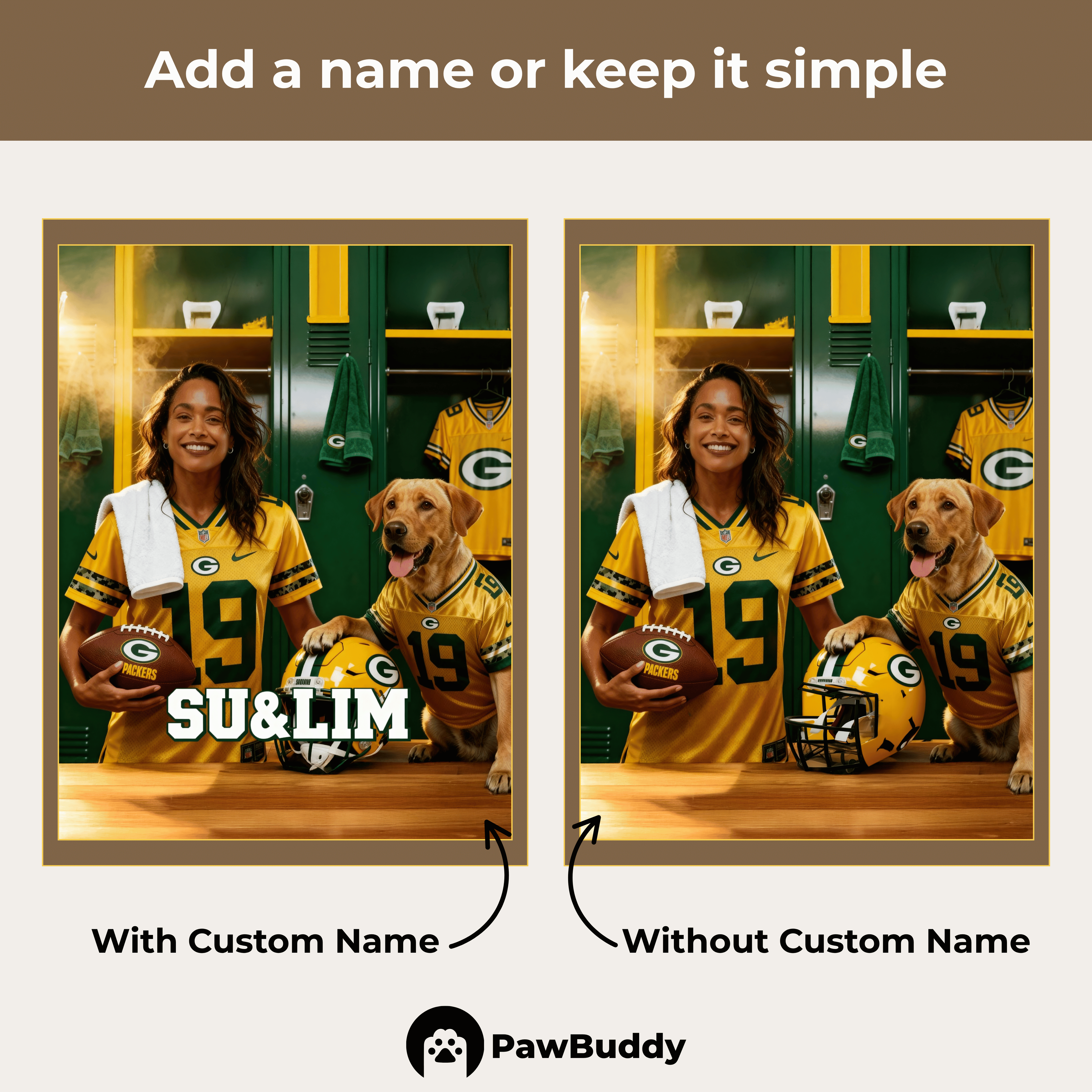 Custom Human & Pet Portrait Emerald Drive Football Digital Artwork - Personalized High Resolution Artwork for Pet Lovers, Perfect for Online Sharing or as a Unique Sports Keepsake