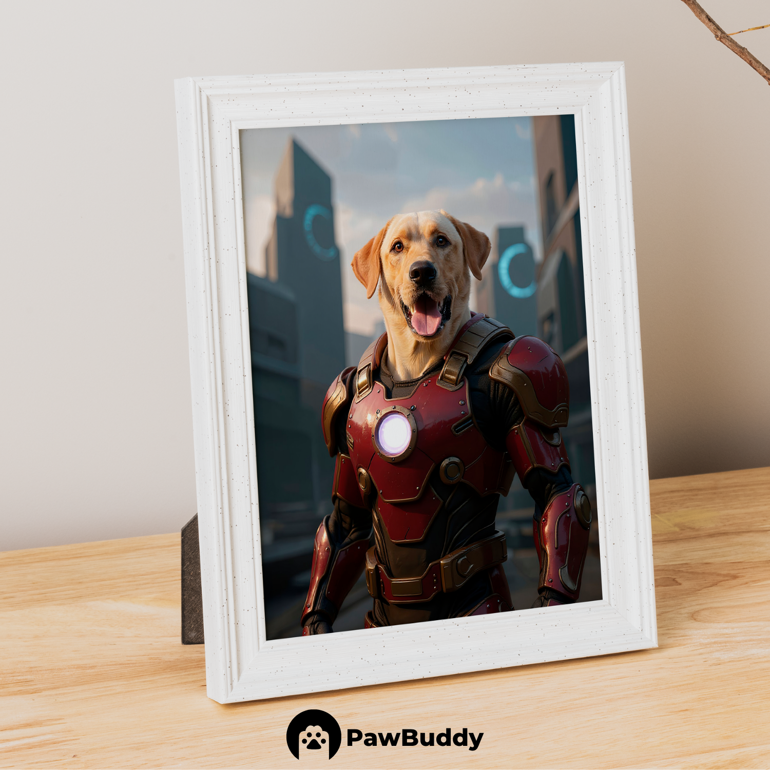 Custom Pet Poster Arc Reactor Power Hero Portrait – Personalized High-Resolution Matte Print for Wall Art, Home Decor, or Unique Gifts for Pet Lovers (Frame Not Included)