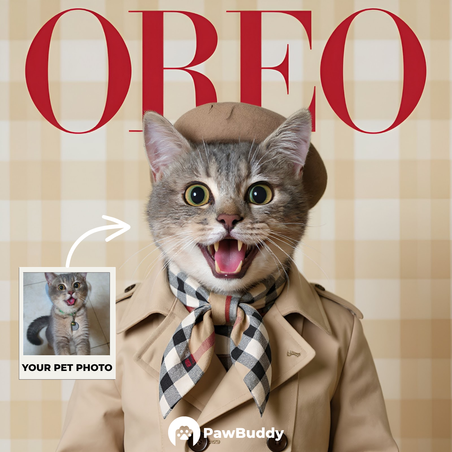 Custom Pet Portrait Fashionista Couture Digital Artwork – Personalized High-Resolution Artwork for Pet Lovers, Perfect for Online Sharing or as a Unique Luxury-Themed Keepsake