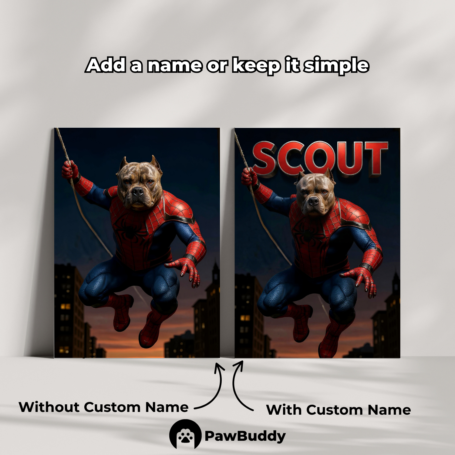 Custom Pet Poster Web Guardian Hero Portrait – Personalized High-Resolution Matte Print for Wall Art, Home Decor, or Unique Gifts for Pet Lovers (Frame Not Included)